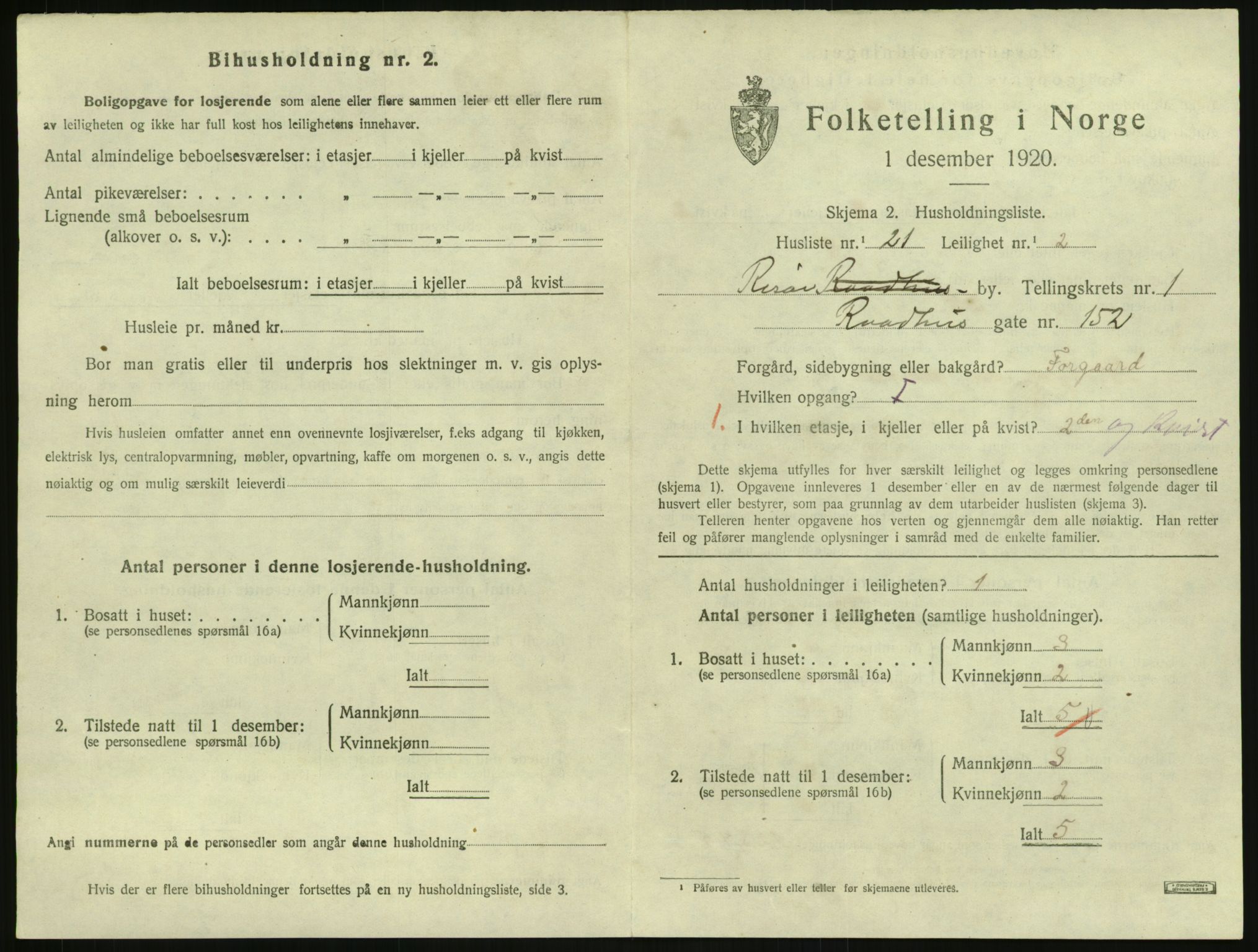 SAK, 1920 census for Risør, 1920, p. 1393