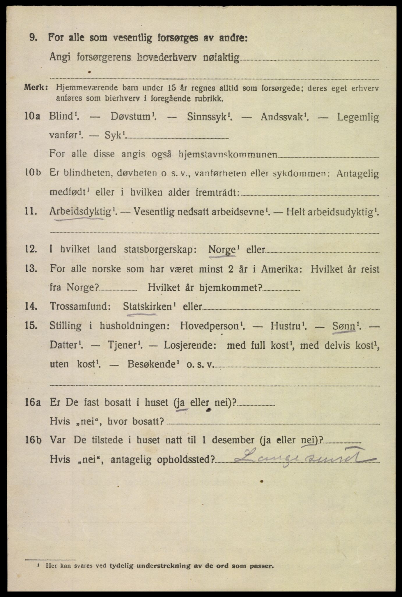 SAK, 1920 census for Søndeled, 1920, p. 4580