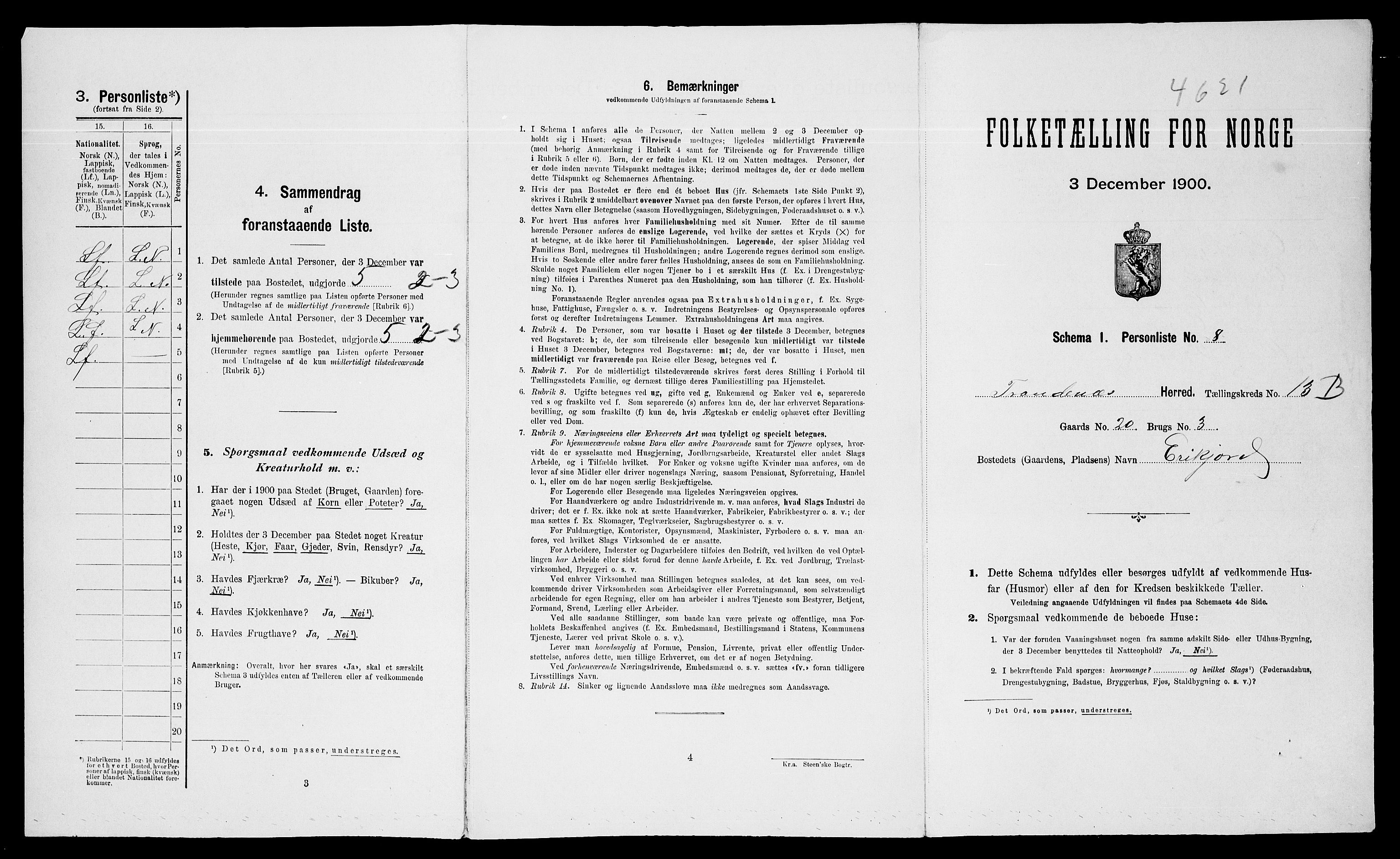 SATØ, 1900 census for Trondenes, 1900, p. 1446