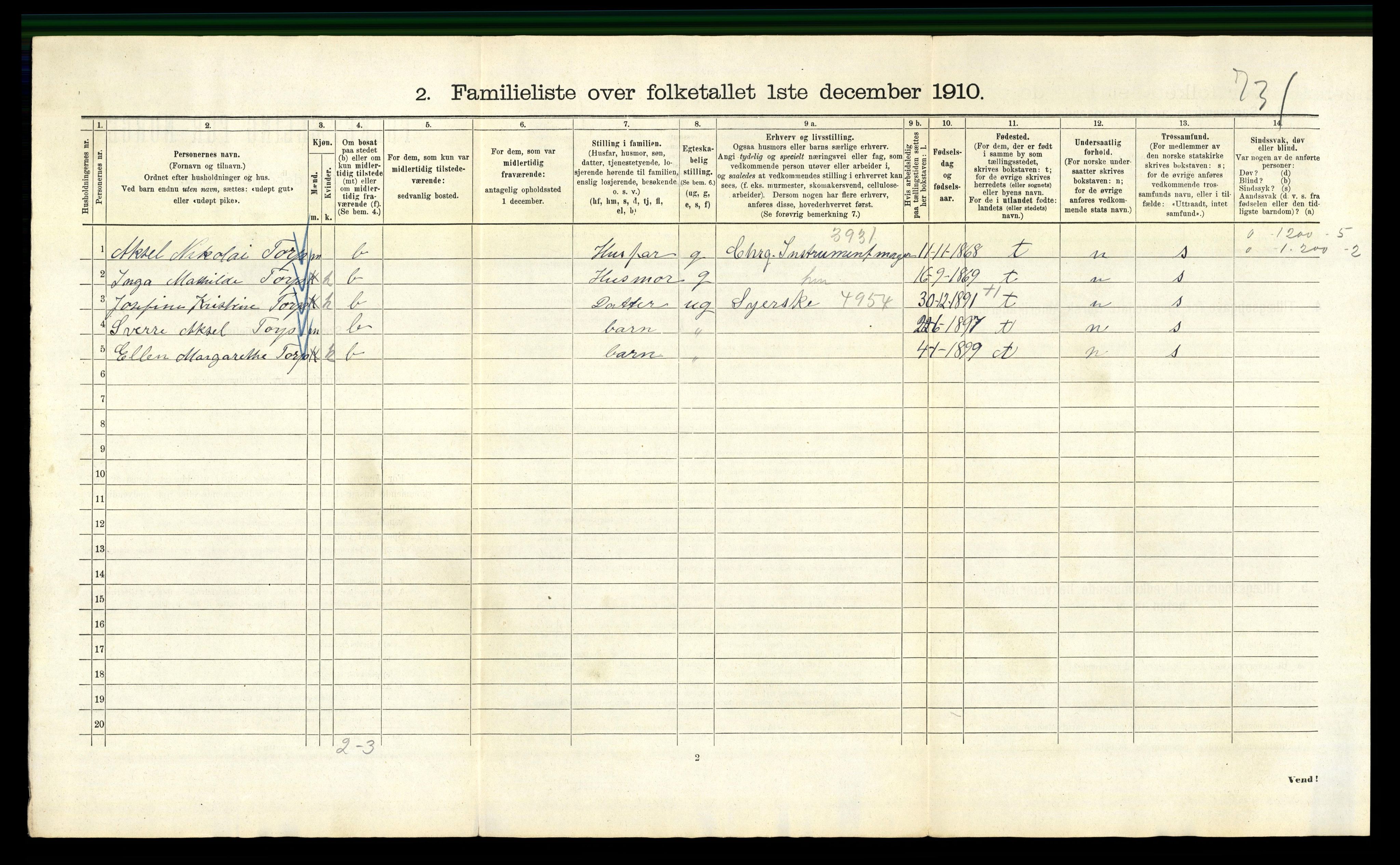 RA, 1910 census for Kristiania, 1910, p. 103566