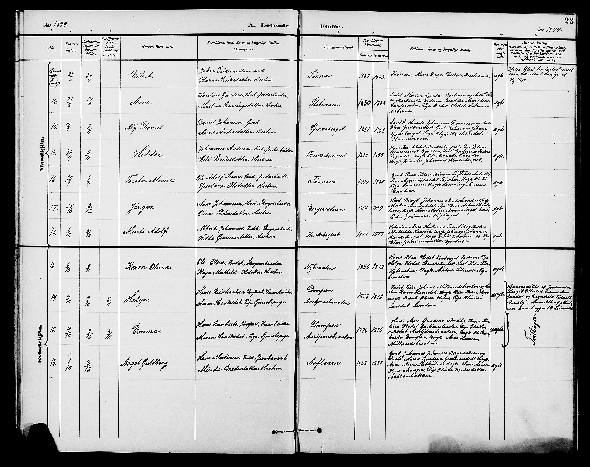 Brandval prestekontor, AV/SAH-PREST-034/H/Ha/Hab/L0001: Parish register (copy) no. 1, 1895-1910, p. 23