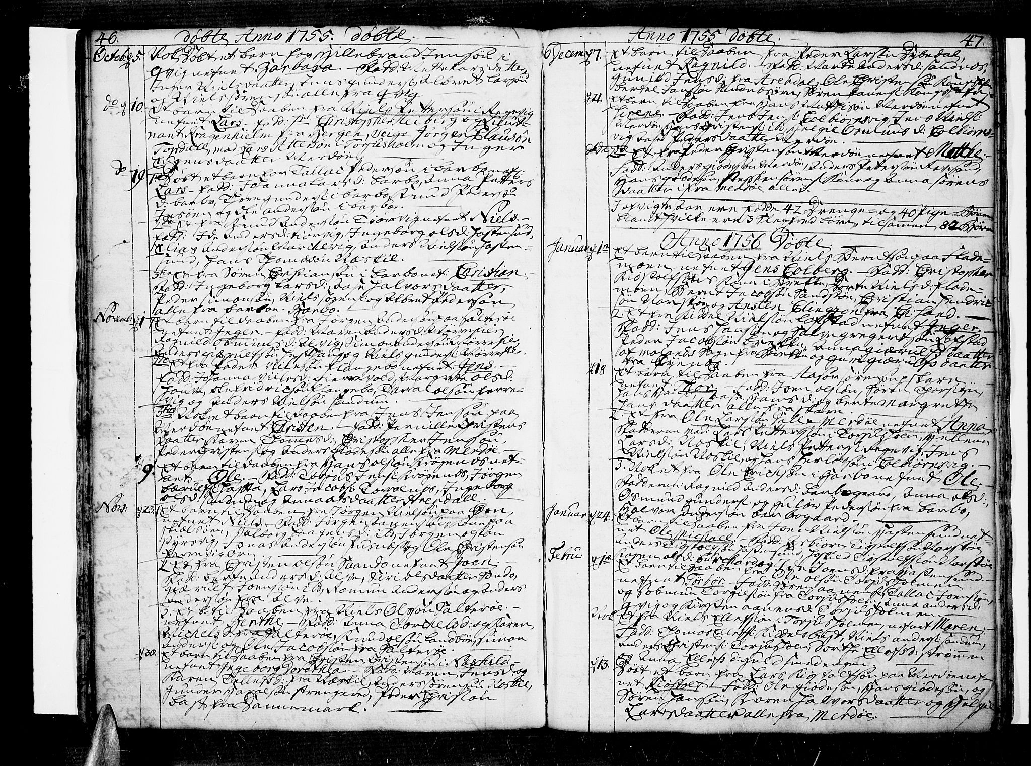 Tromøy sokneprestkontor, SAK/1111-0041/F/Fa/L0001: Parish register (official) no. A 1, 1747-1793, p. 46-47