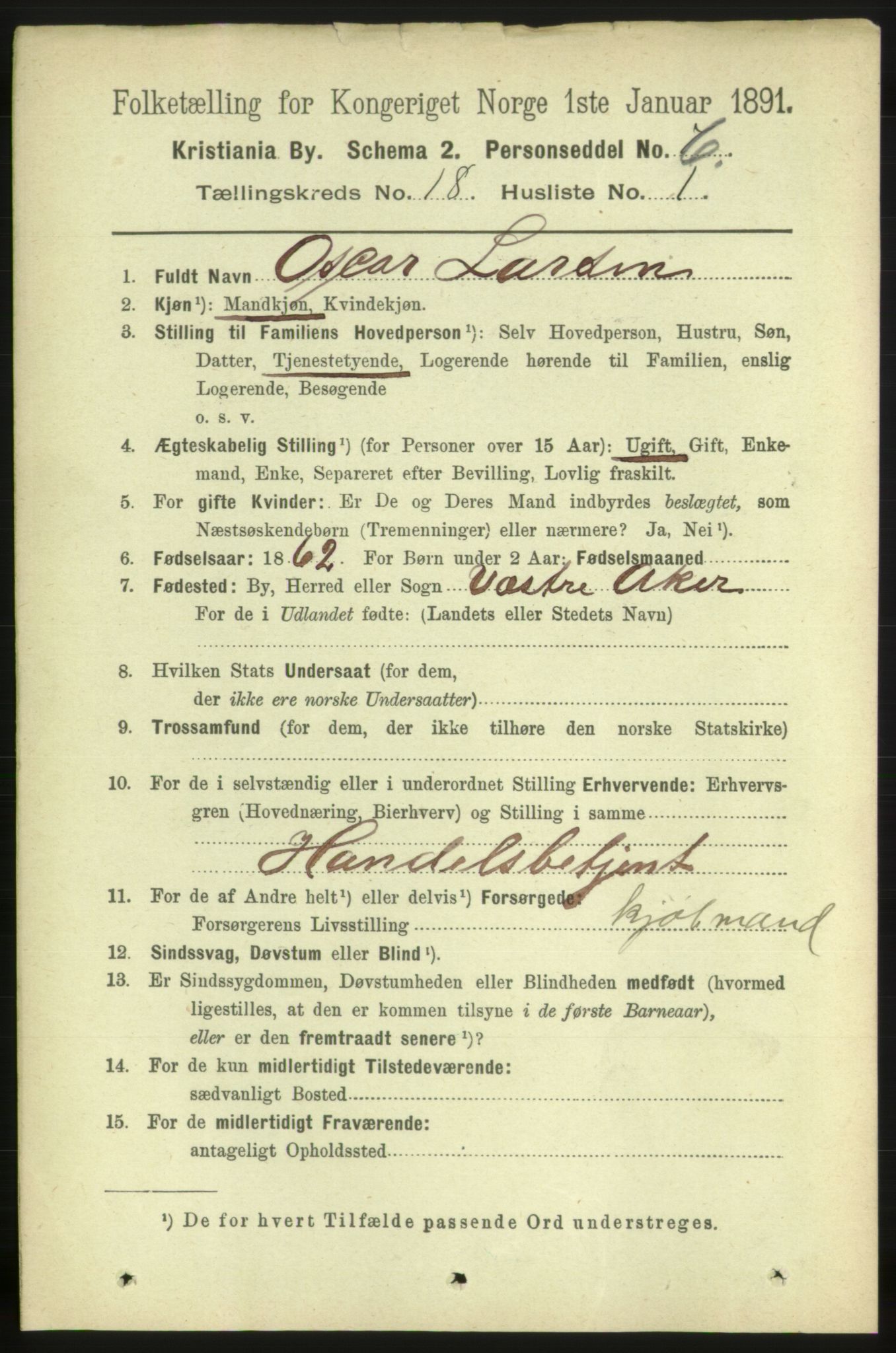 RA, 1891 census for 0301 Kristiania, 1891, p. 8923