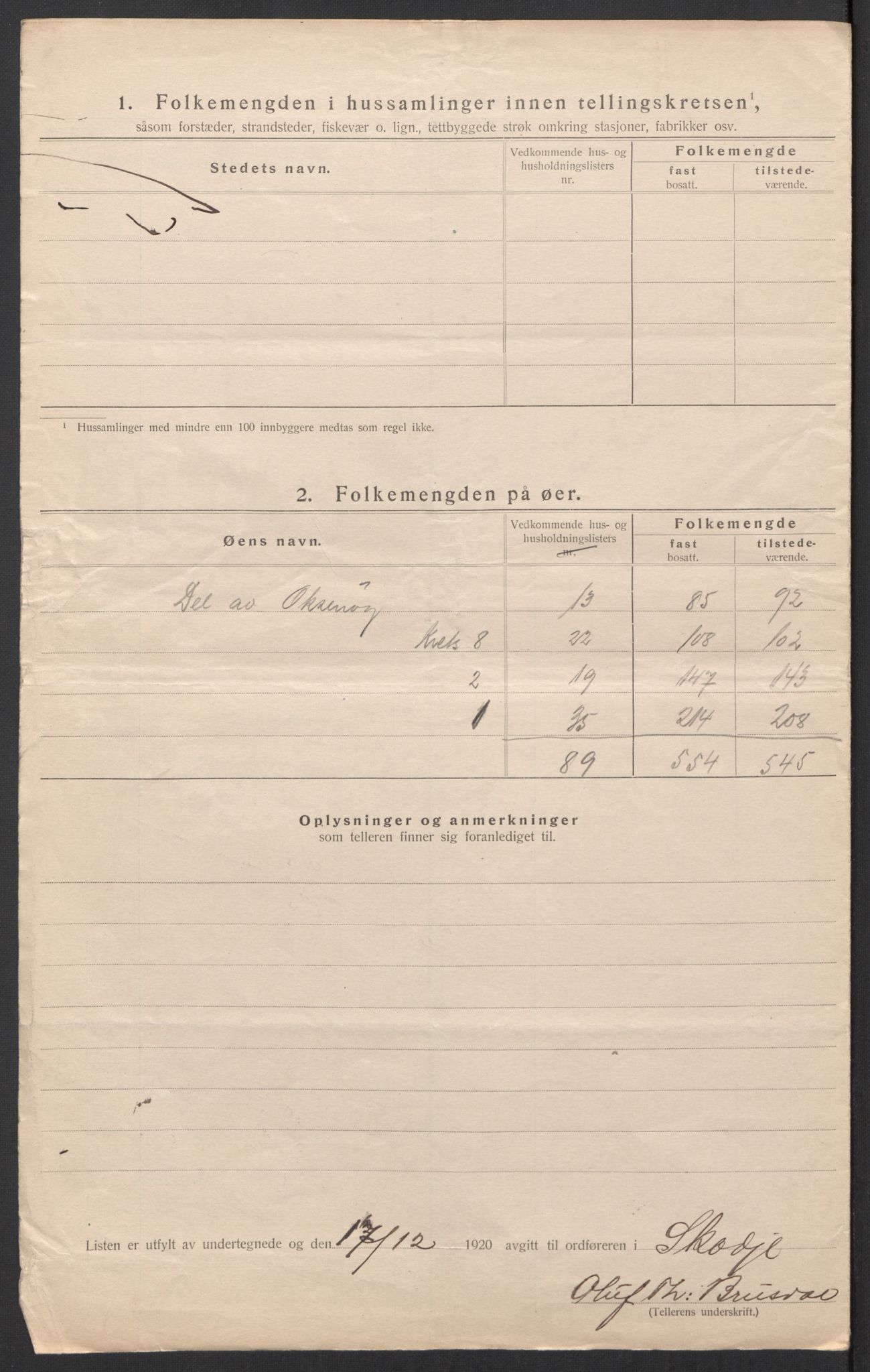 SAT, 1920 census for Skodje, 1920, p. 38