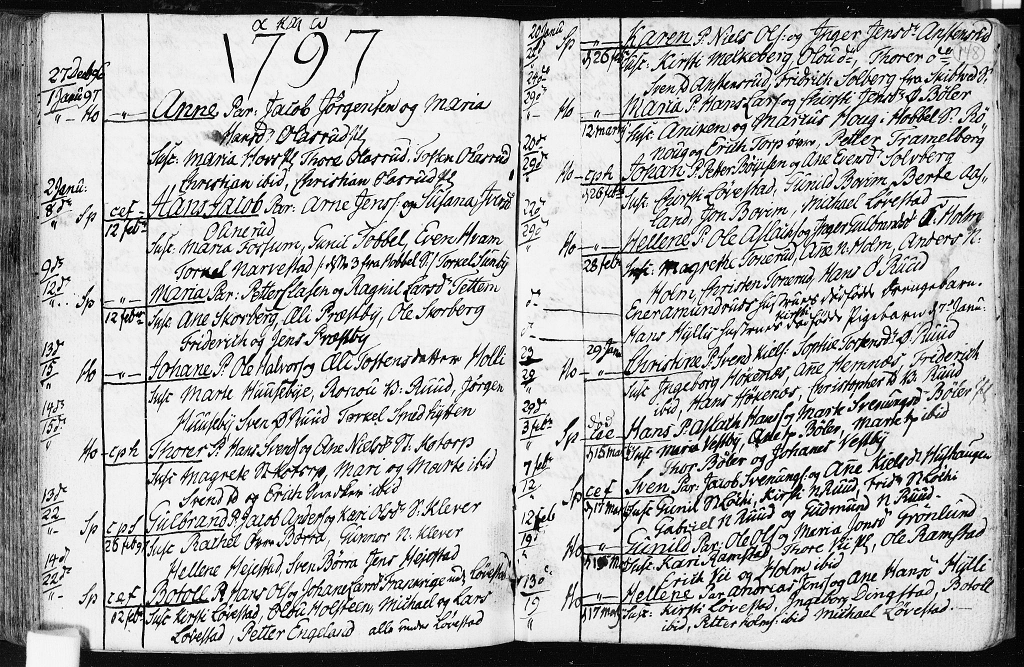 Spydeberg prestekontor Kirkebøker, AV/SAO-A-10924/F/Fa/L0003: Parish register (official) no. I 3, 1778-1814, p. 148