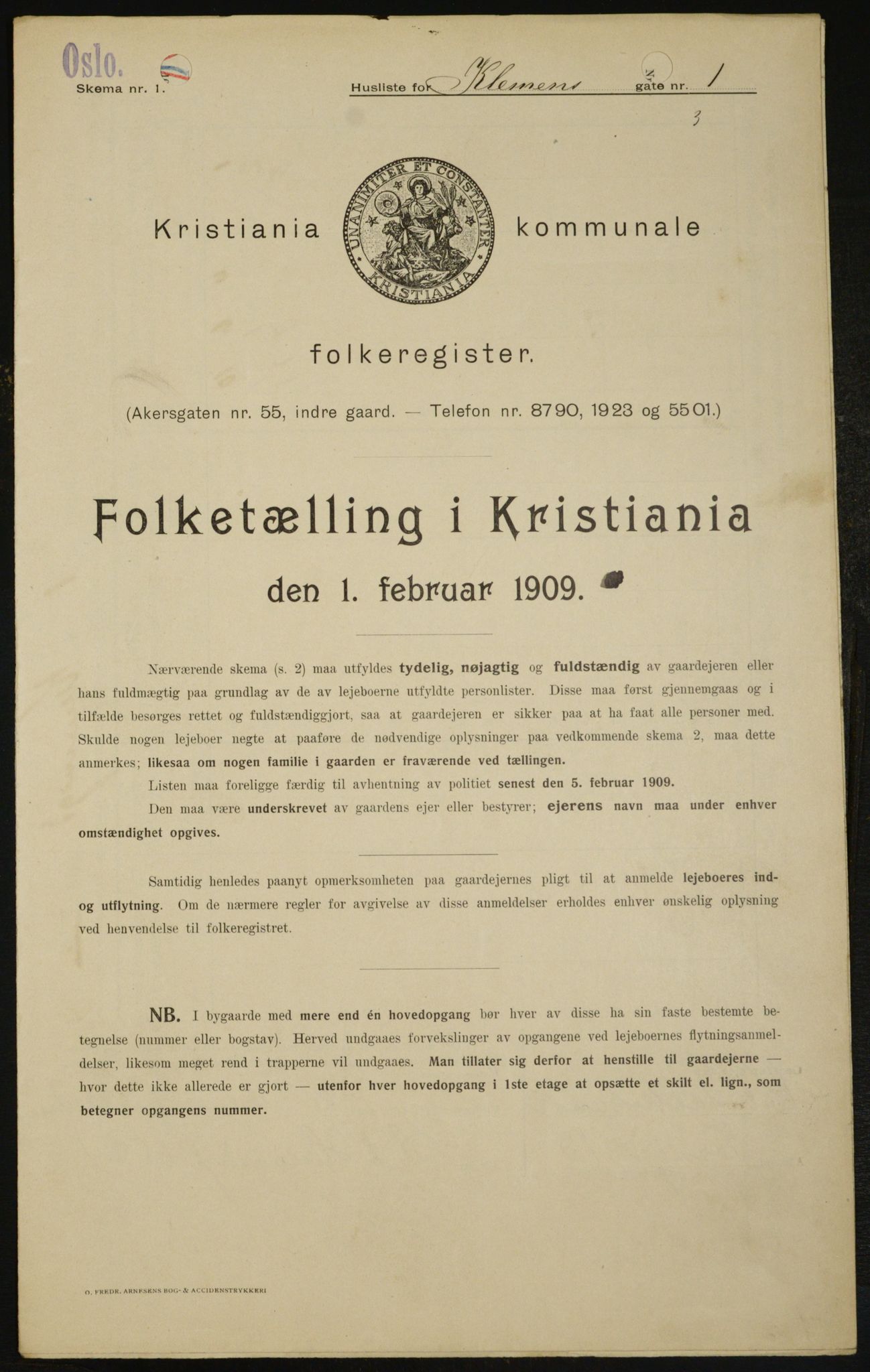 OBA, Municipal Census 1909 for Kristiania, 1909, p. 11568