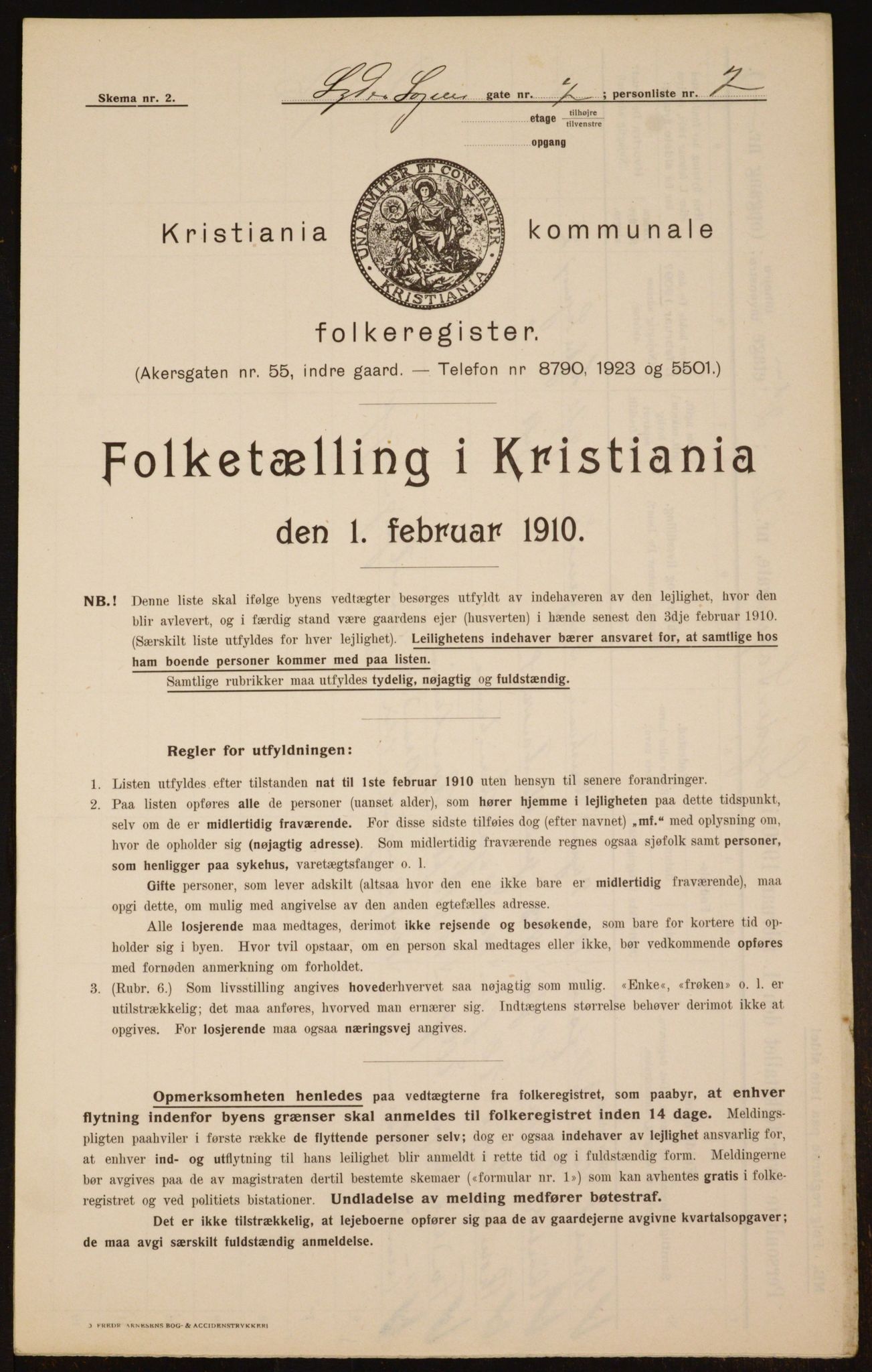 OBA, Municipal Census 1910 for Kristiania, 1910, p. 56440