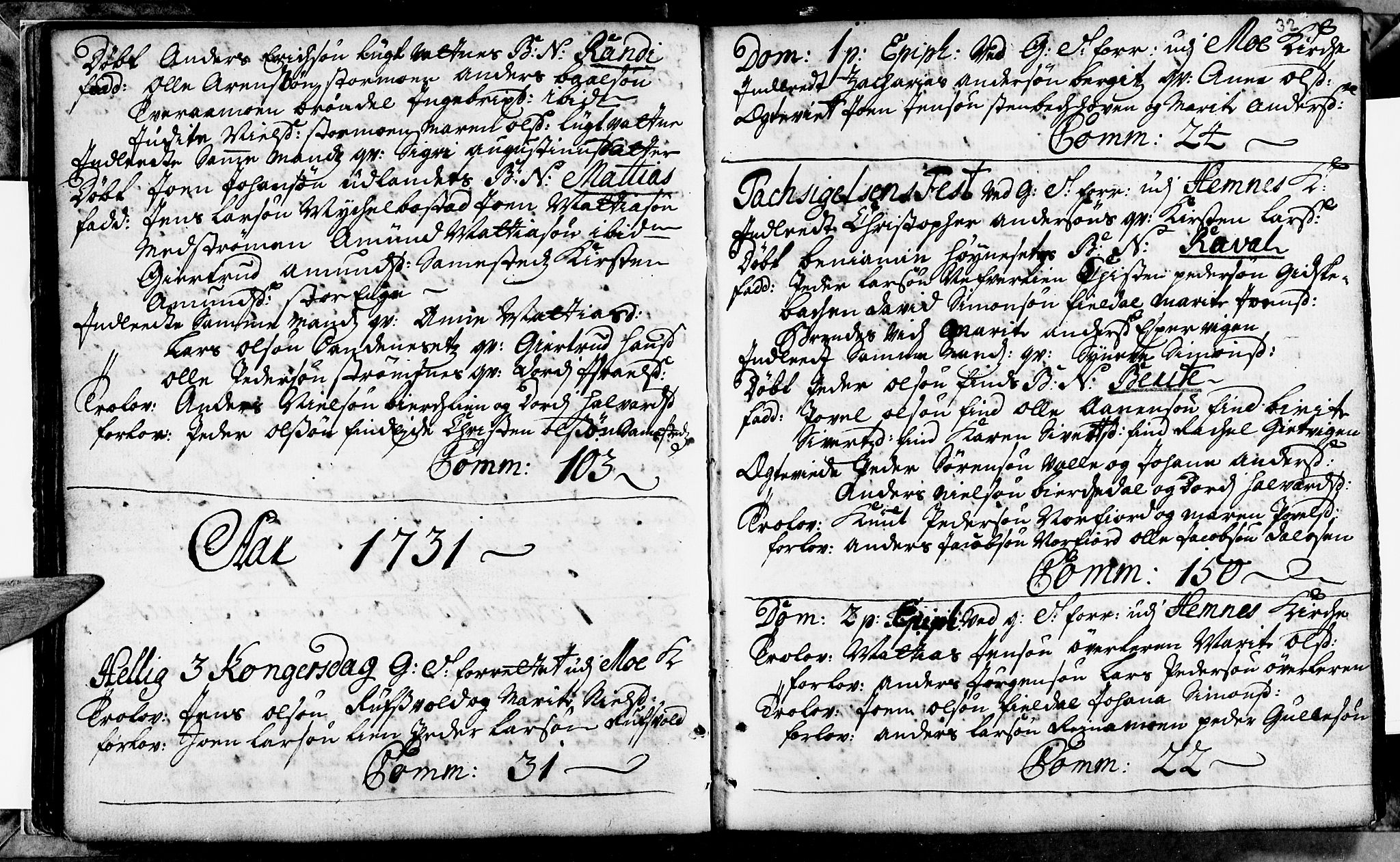 Ministerialprotokoller, klokkerbøker og fødselsregistre - Nordland, AV/SAT-A-1459/825/L0346: Parish register (official) no. 825A02, 1729-1748, p. 32