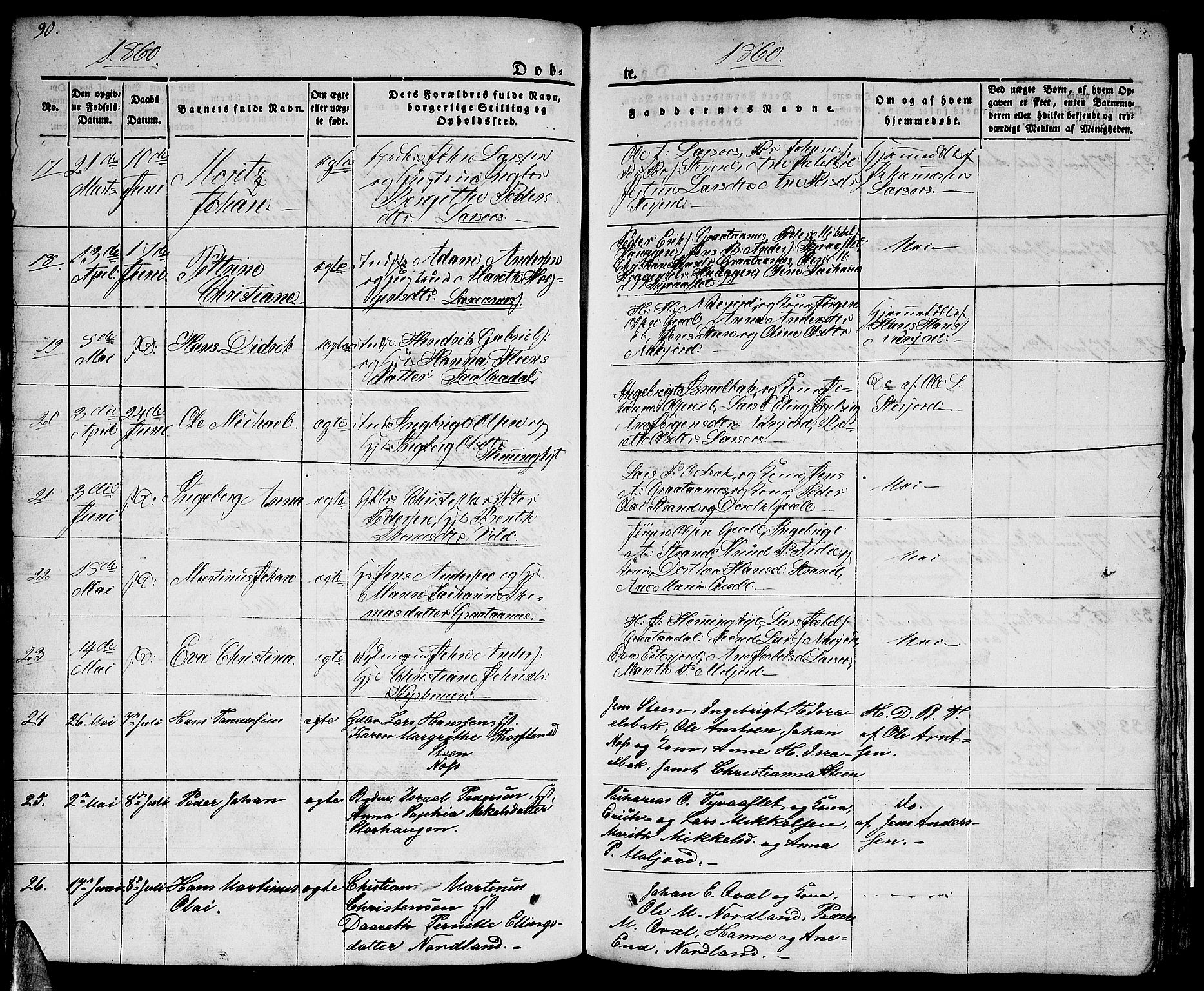 Ministerialprotokoller, klokkerbøker og fødselsregistre - Nordland, AV/SAT-A-1459/846/L0652: Parish register (copy) no. 846C02, 1841-1871, p. 90