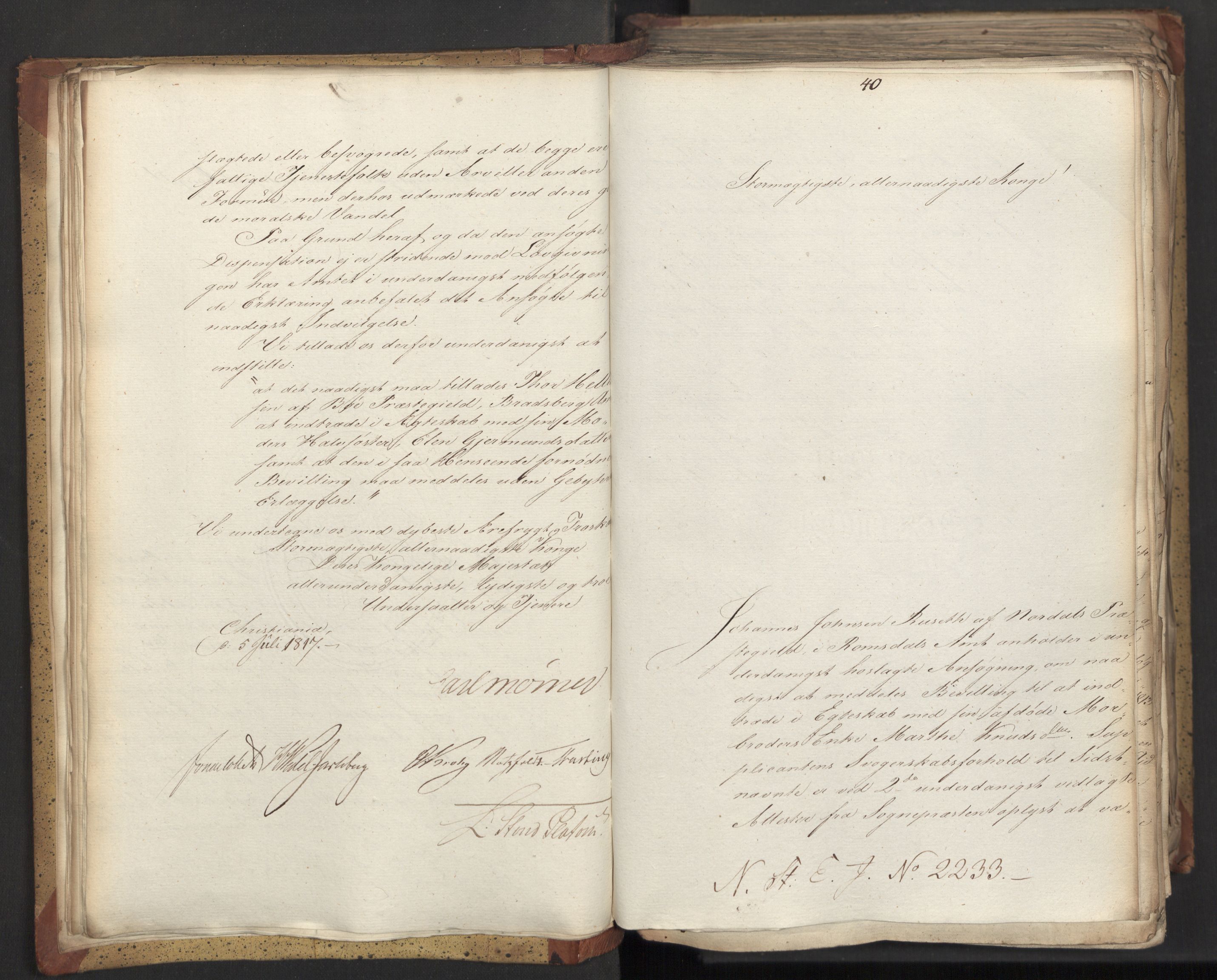 Statsrådsavdelingen i Stockholm, AV/RA-S-1003/D/Da/L0010: Regjeringsinnstillinger nr. 2219-2392, 1817, p. 43