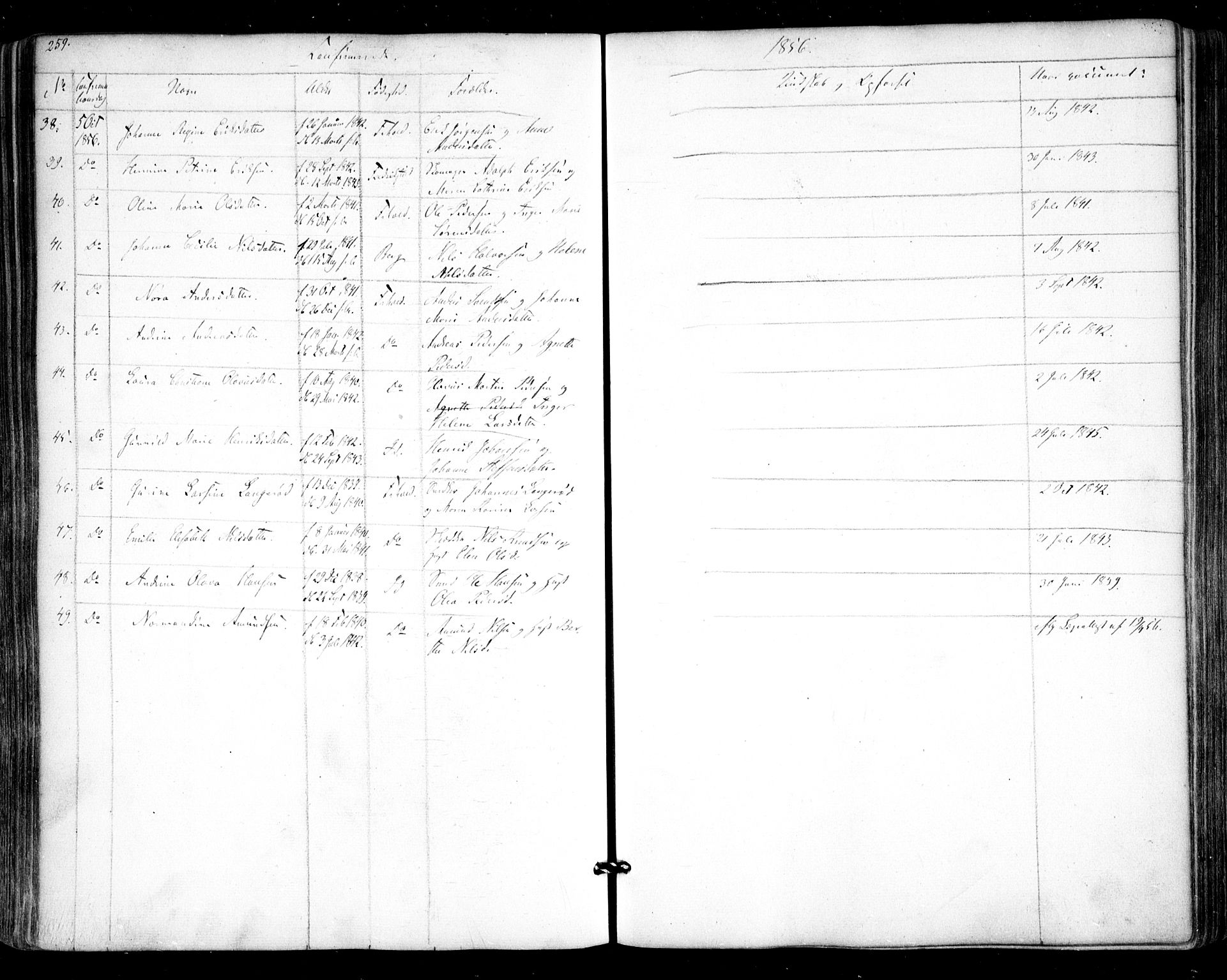 Halden prestekontor Kirkebøker, AV/SAO-A-10909/F/Fa/L0006: Parish register (official) no. I 6, 1845-1856, p. 259