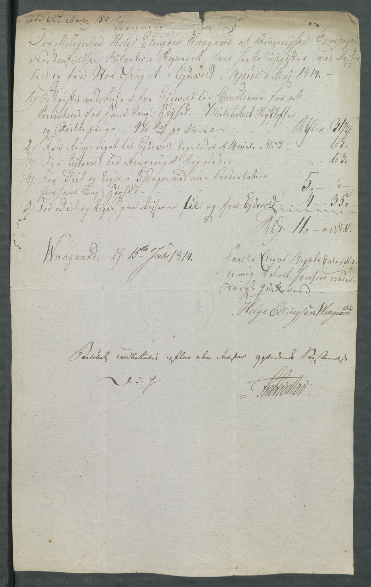 5. departement for finans-, handels- og tollfaget, AV/RA-S-3893/C/Cb/L0014: Regninger fra Riksforsamlingens deputerede, 1814, p. 157