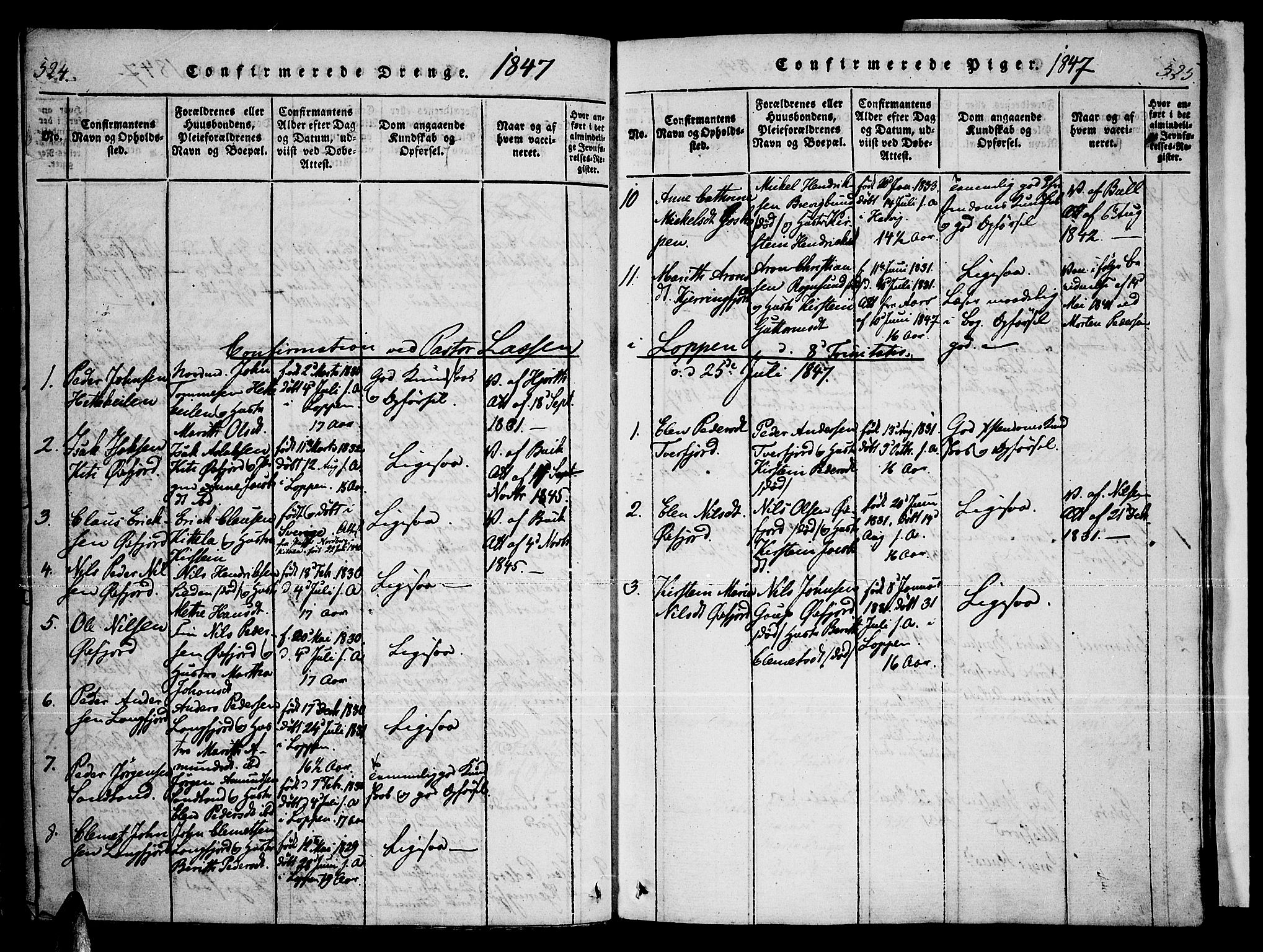 Loppa sokneprestkontor, AV/SATØ-S-1339/H/Ha/L0003kirke: Parish register (official) no. 3, 1820-1848, p. 524-525