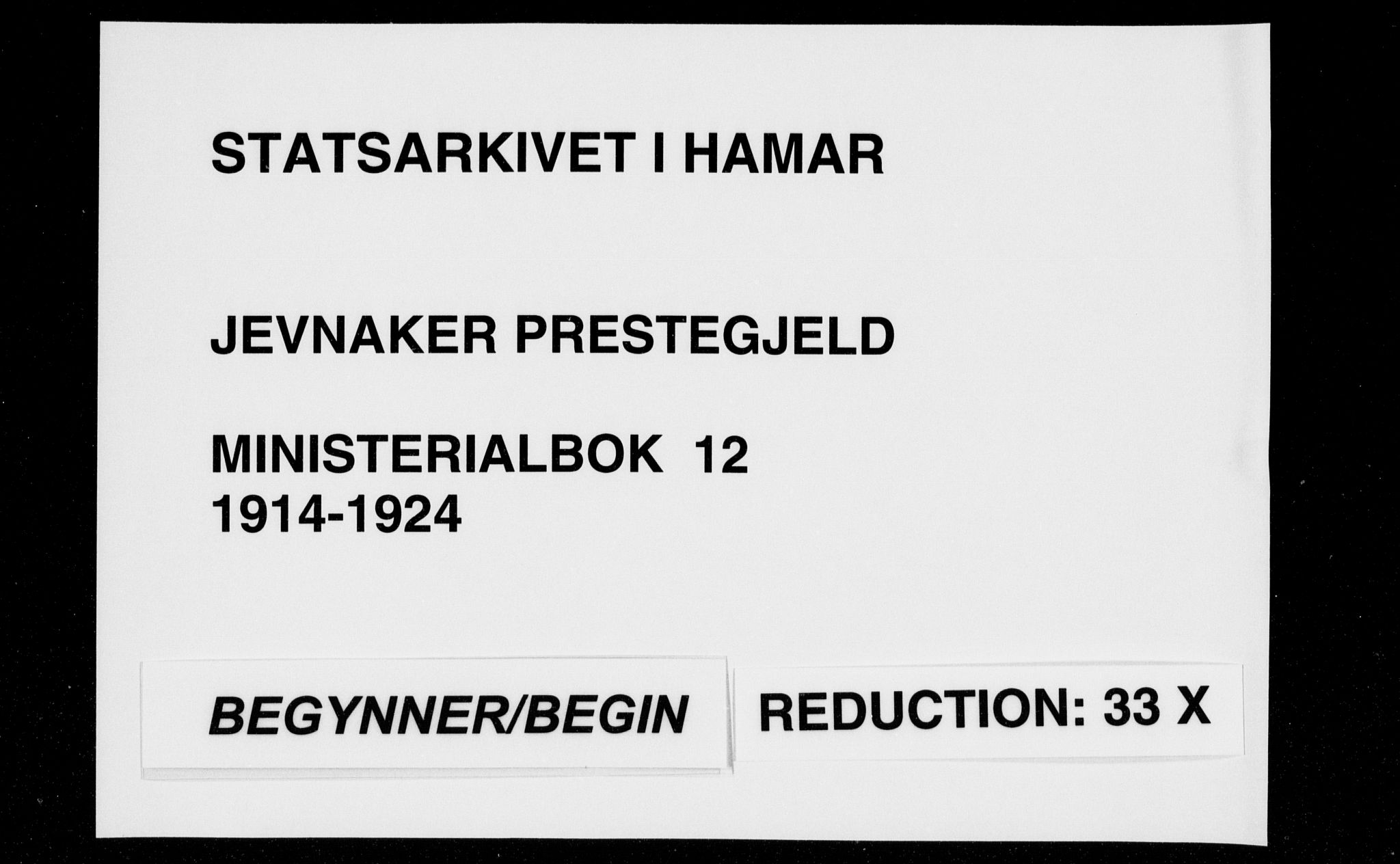 Jevnaker prestekontor, SAH/PREST-116/H/Ha/Haa/L0012: Parish register (official) no. 12, 1914-1924