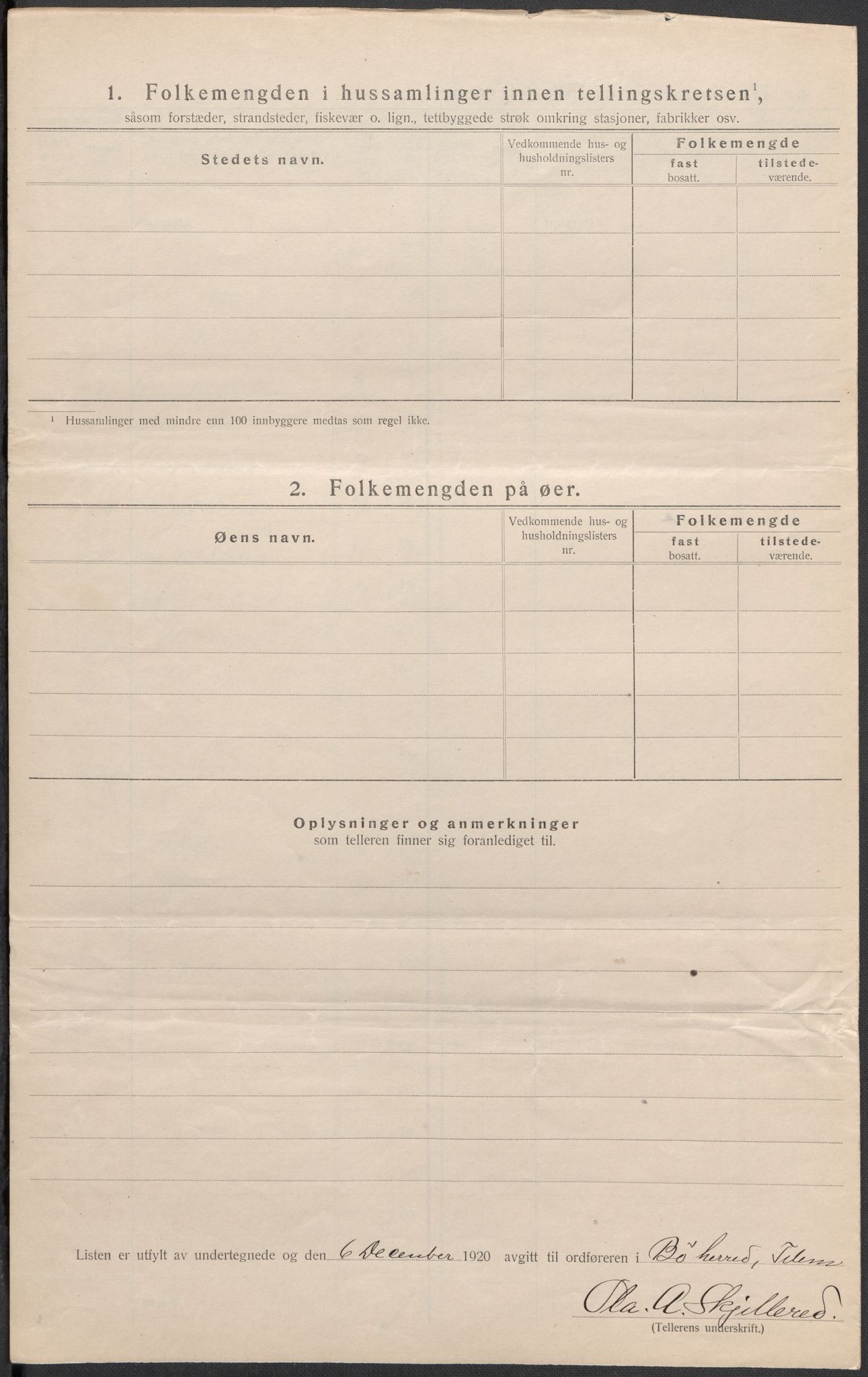 SAKO, 1920 census for Bø (Telemark), 1920, p. 34