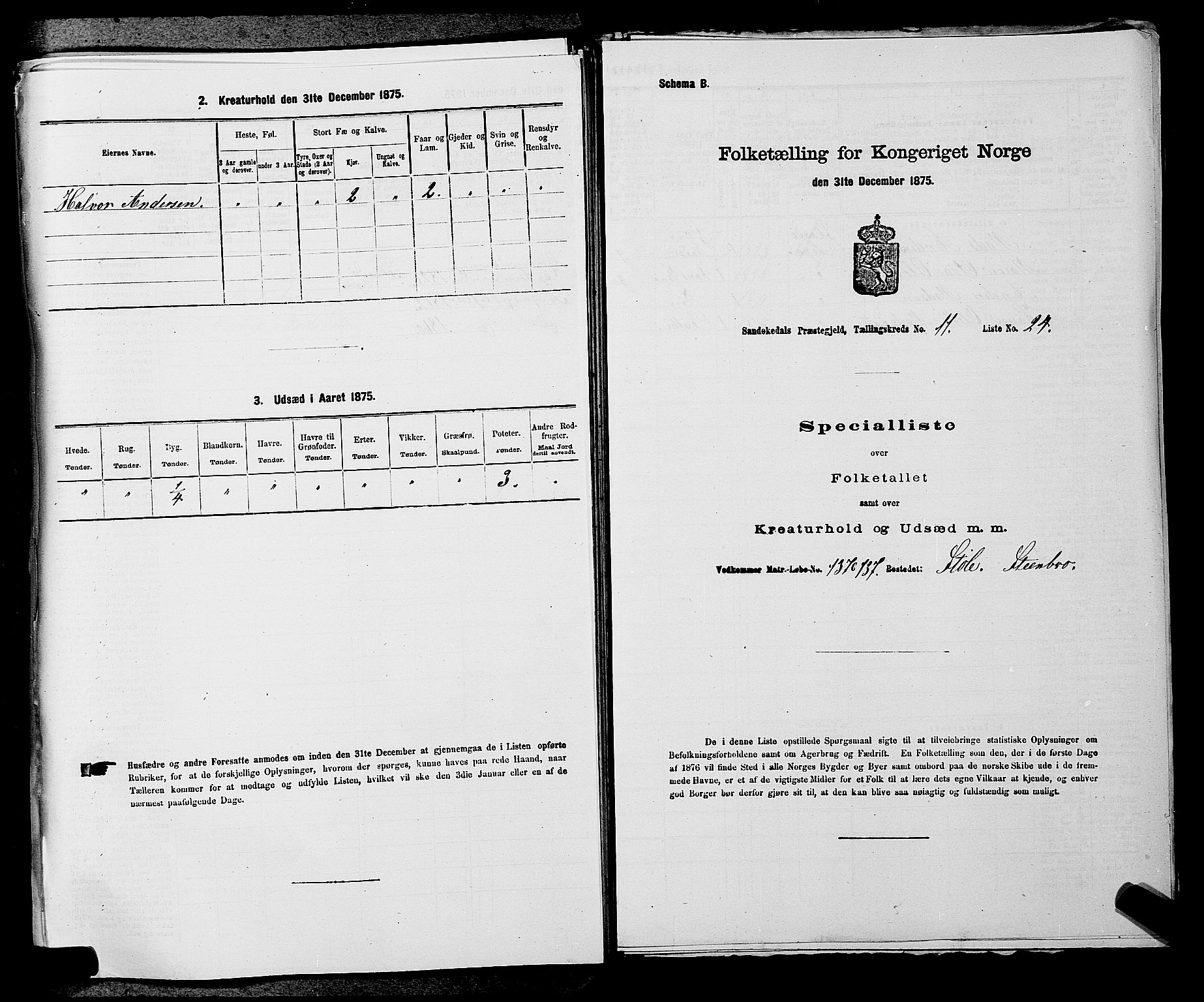 SAKO, 1875 census for 0816P Sannidal, 1875, p. 793