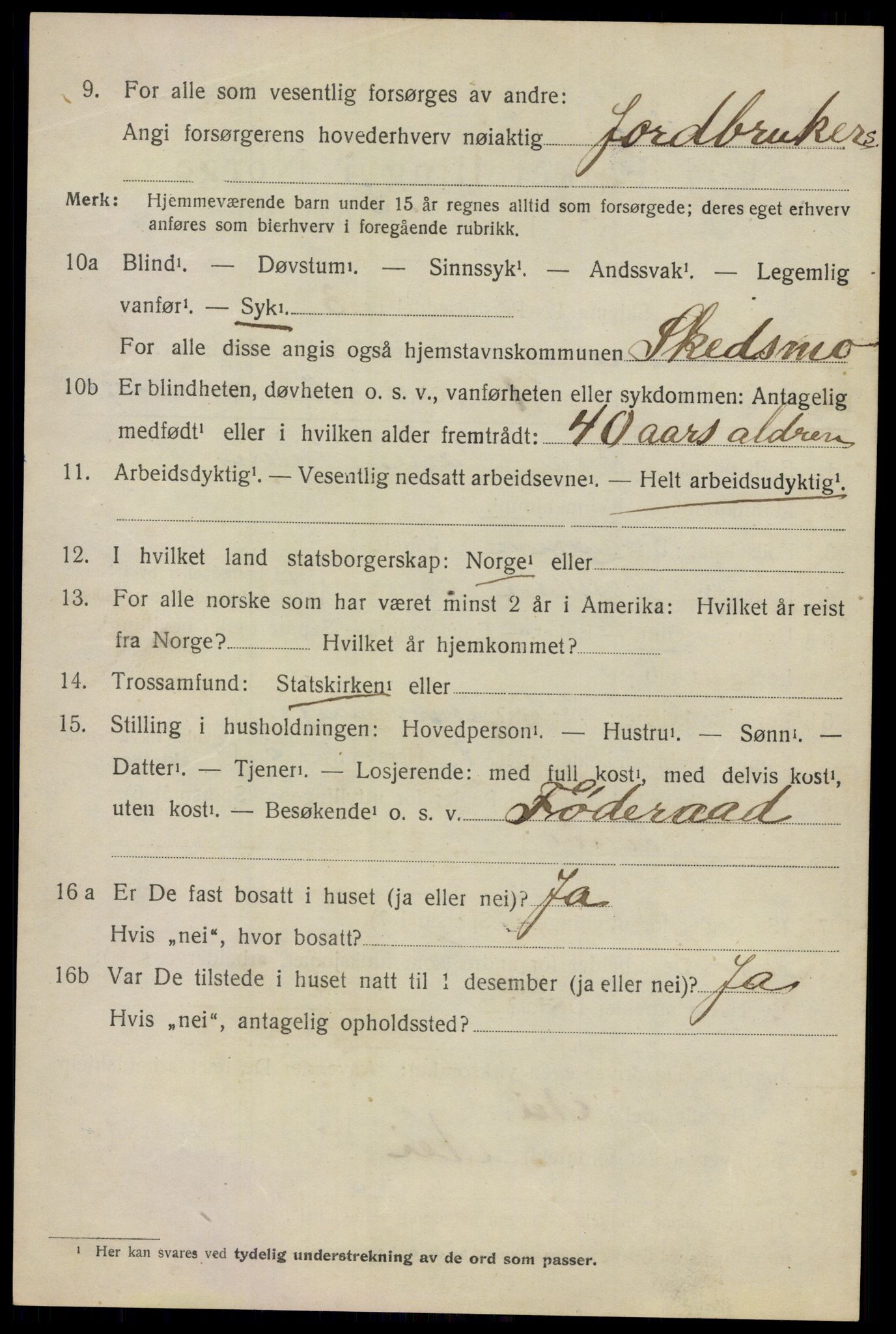 SAO, 1920 census for Skedsmo, 1920, p. 7166