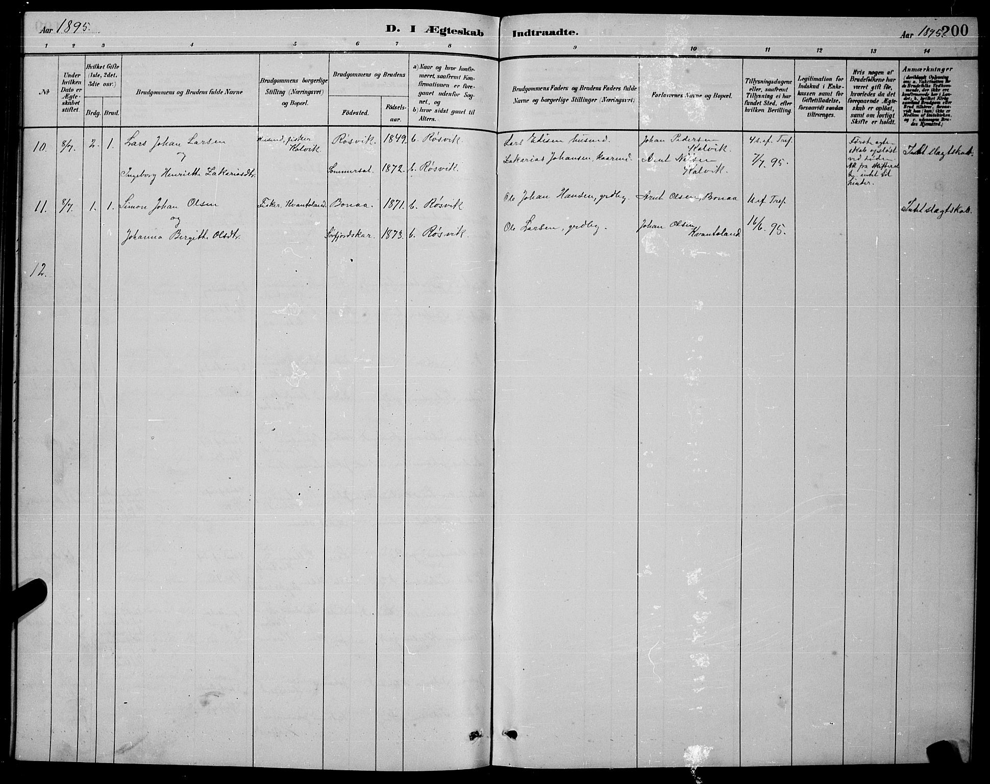 Ministerialprotokoller, klokkerbøker og fødselsregistre - Nordland, AV/SAT-A-1459/853/L0772: Parish register (official) no. 853A11, 1881-1900, p. 200