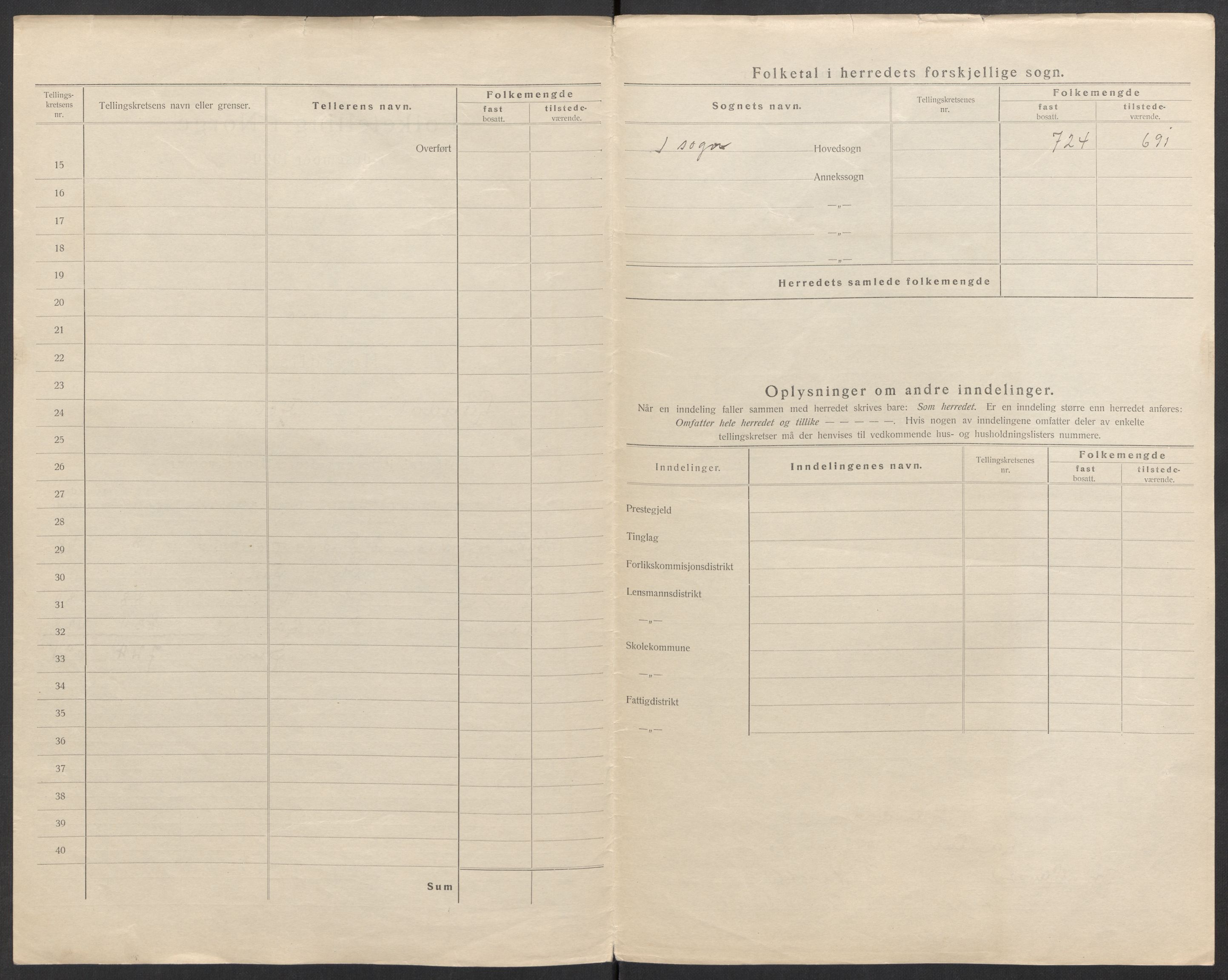 SAK, 1920 census for Laudal, 1920, p. 8