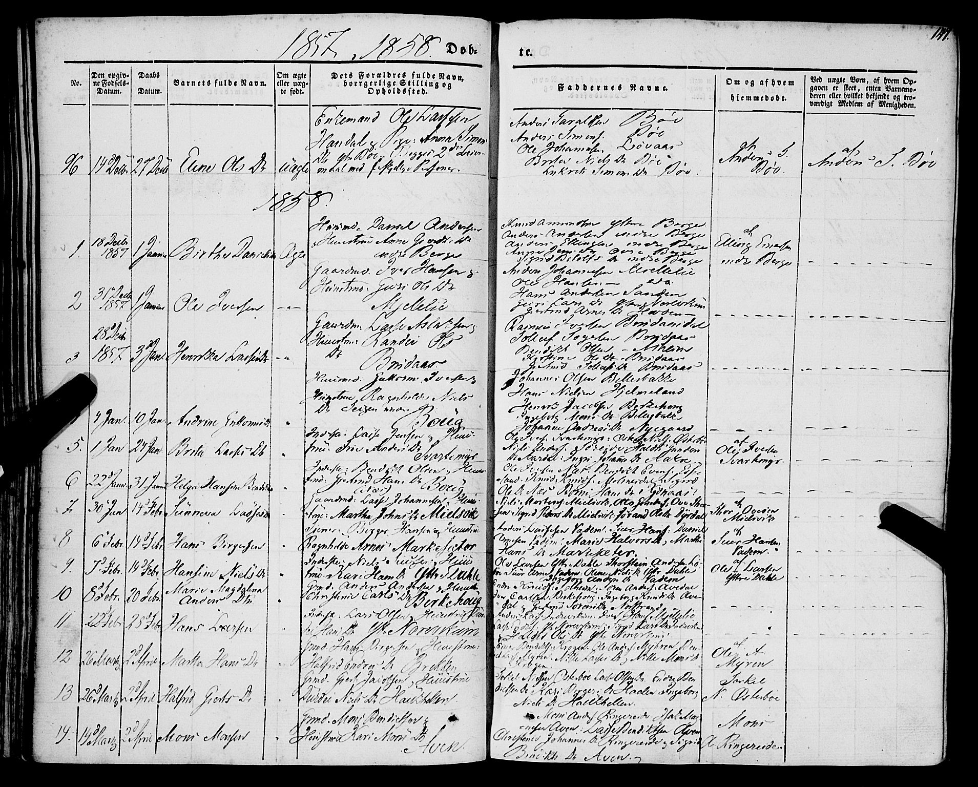 Lavik sokneprestembete, SAB/A-80901: Parish register (official) no. A 3, 1843-1863, p. 147