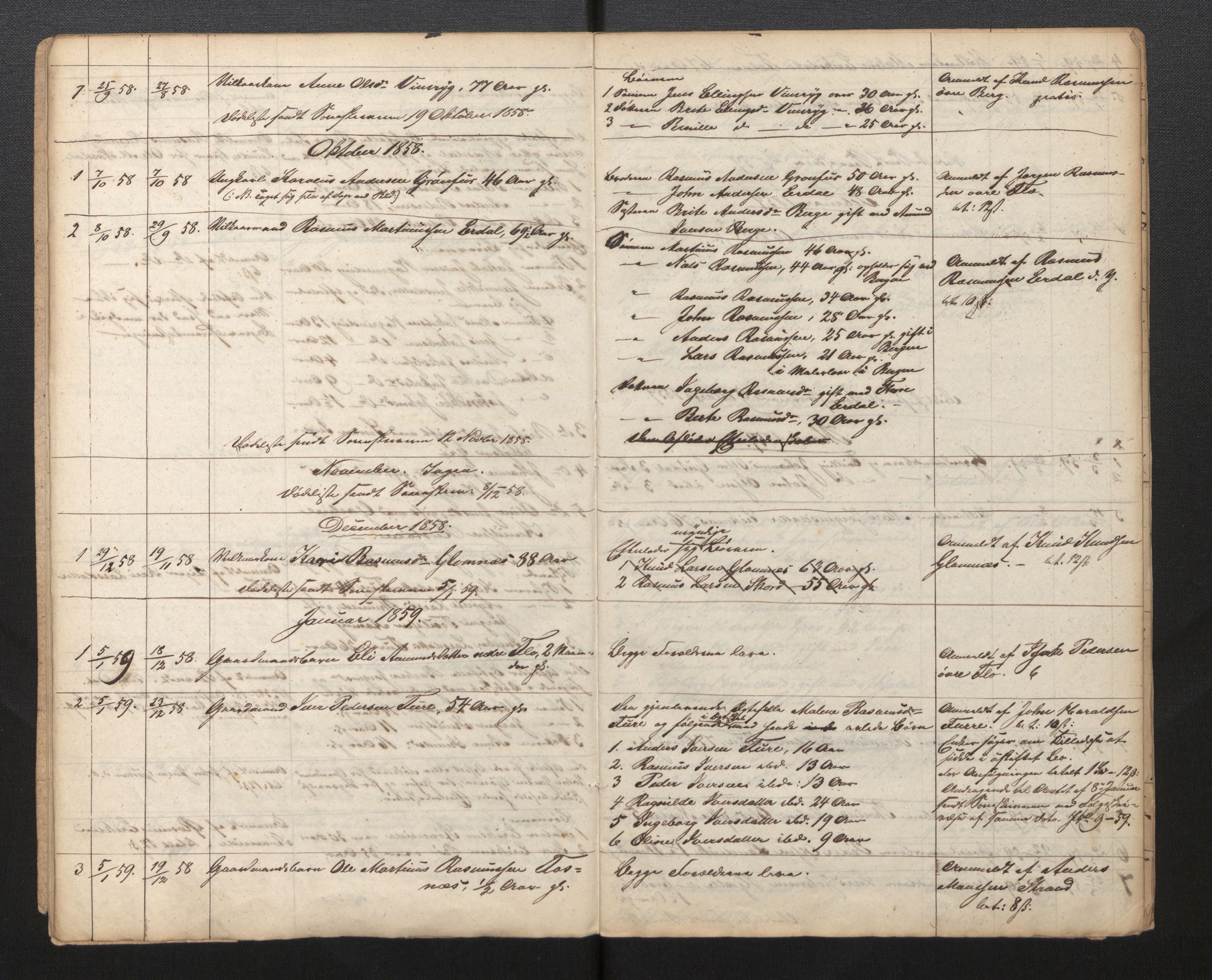 Lensmannen i Stryn og Innvik, AV/SAB-A-30201/0006/L0001: Dødsfallprotokoll, 1856-1861