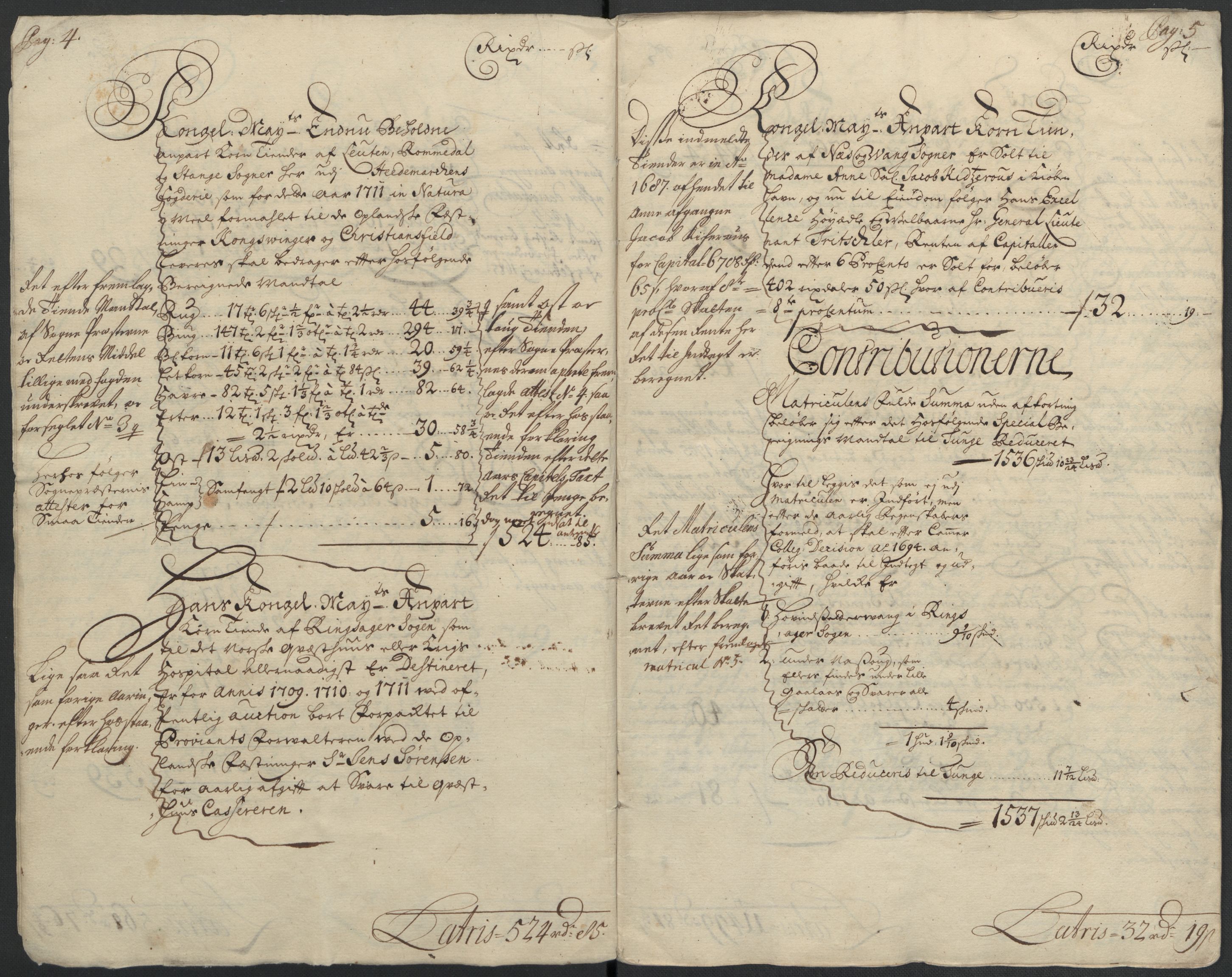 Rentekammeret inntil 1814, Reviderte regnskaper, Fogderegnskap, AV/RA-EA-4092/R16/L1047: Fogderegnskap Hedmark, 1711, p. 6