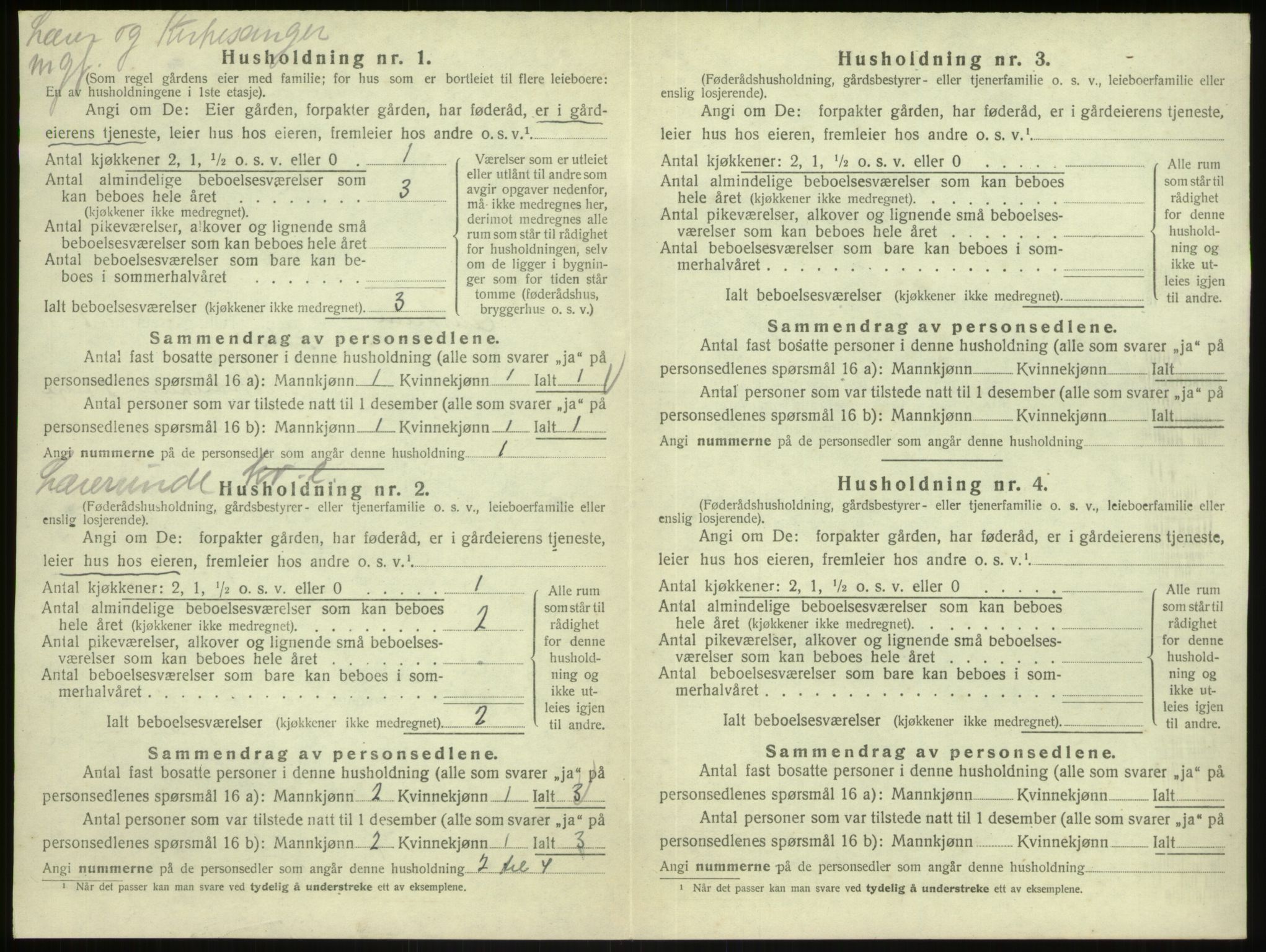 SAB, 1920 census for Austrheim, 1920, p. 848