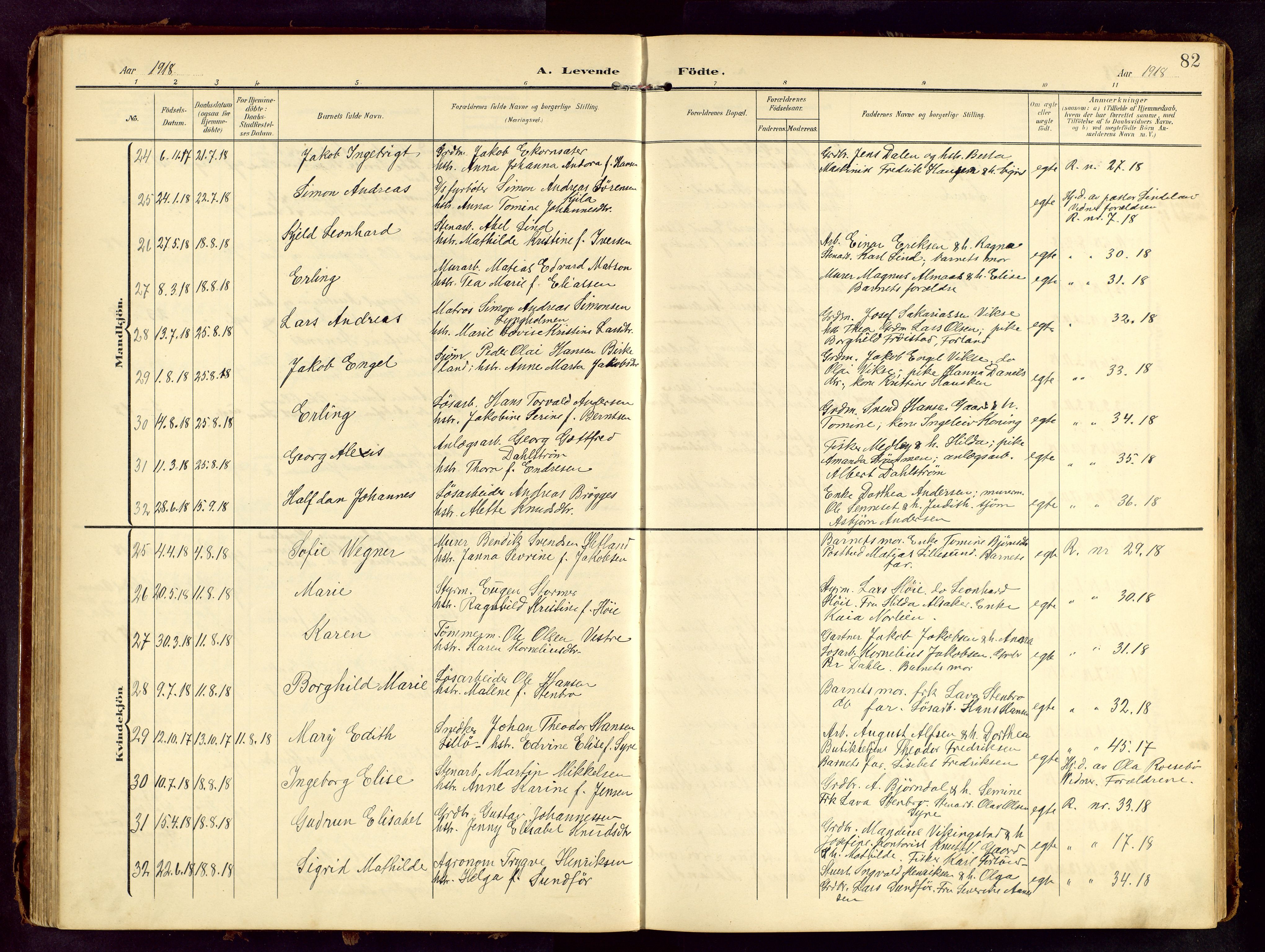 Haugesund sokneprestkontor, AV/SAST-A -101863/H/Ha/Hab/L0006: Parish register (copy) no. B 6, 1906-1944, p. 82