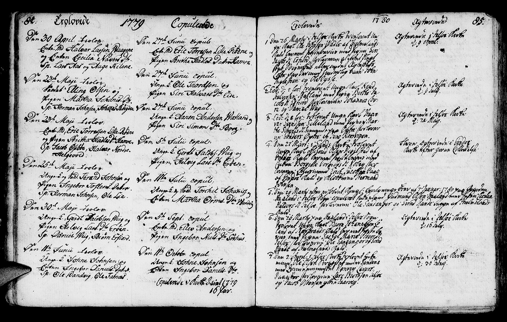 Jelsa sokneprestkontor, SAST/A-101842/01/IV: Parish register (official) no. A 3, 1768-1796, p. 84-85