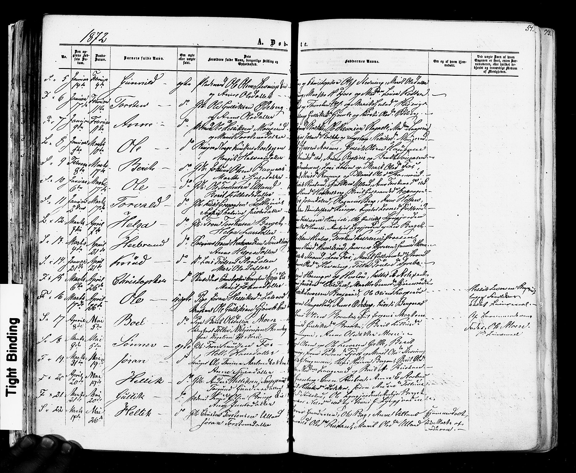 Flesberg kirkebøker, SAKO/A-18/F/Fa/L0007: Parish register (official) no. I 7, 1861-1878, p. 57