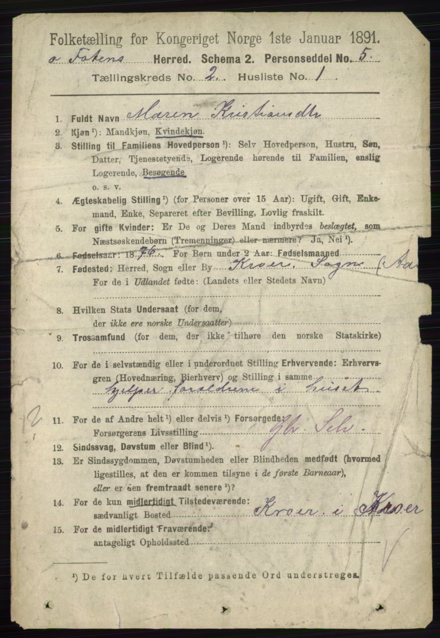 RA, 1891 census for 0528 Østre Toten, 1891, p. 798