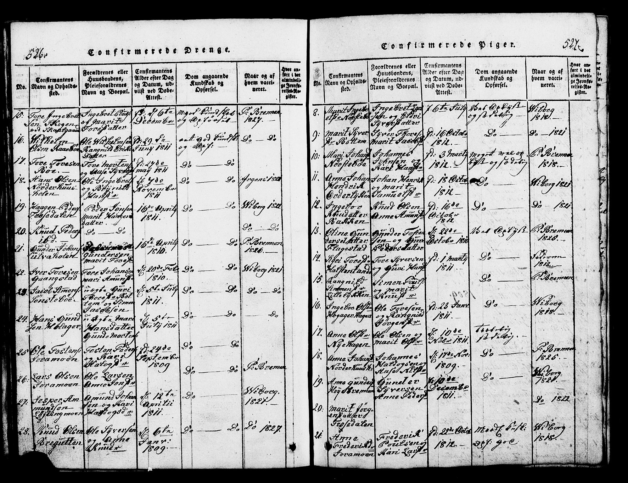 Lesja prestekontor, AV/SAH-PREST-068/H/Ha/Hab/L0001: Parish register (copy) no. 1, 1820-1831, p. 526-527