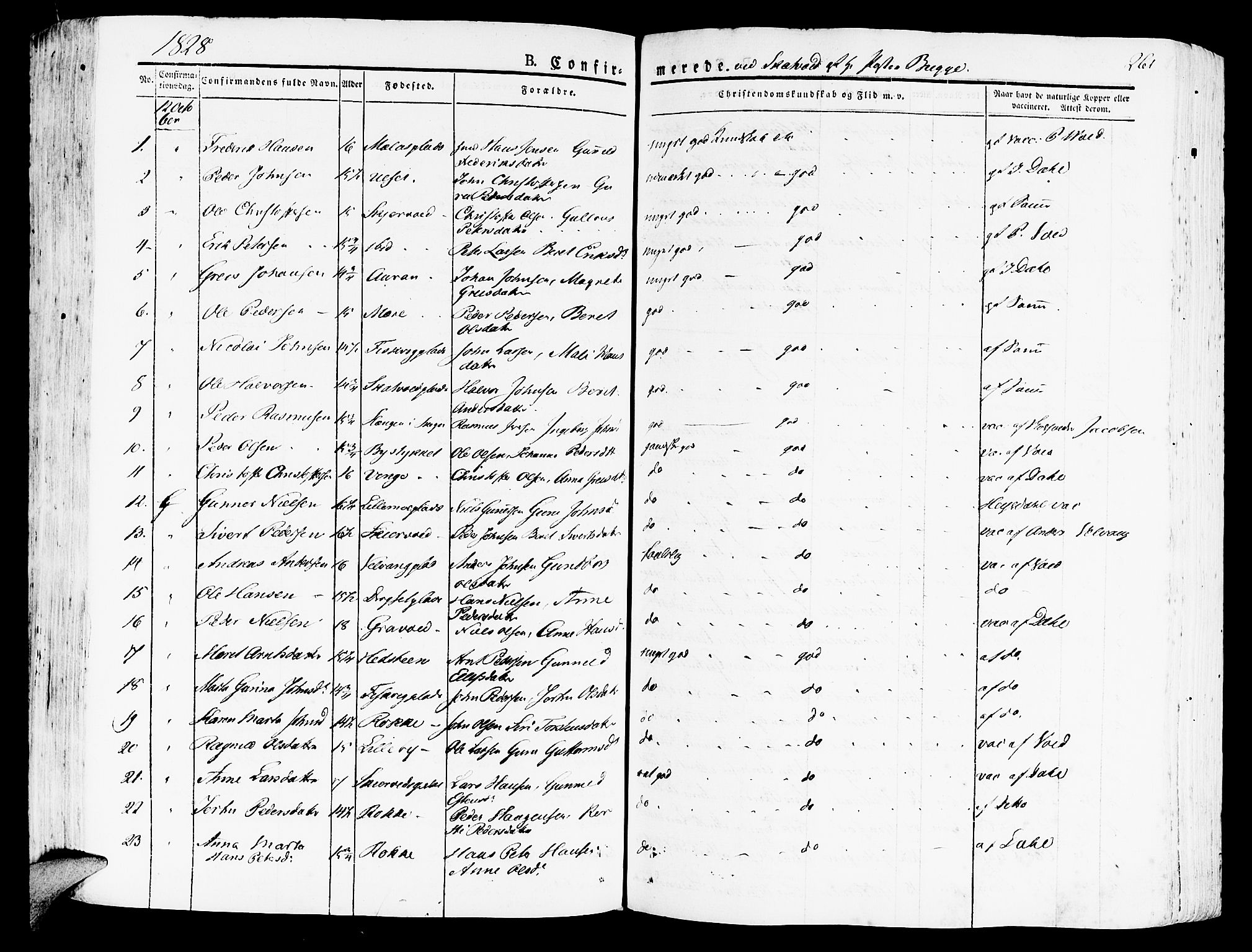 Ministerialprotokoller, klokkerbøker og fødselsregistre - Nord-Trøndelag, SAT/A-1458/709/L0070: Parish register (official) no. 709A10, 1820-1832, p. 261