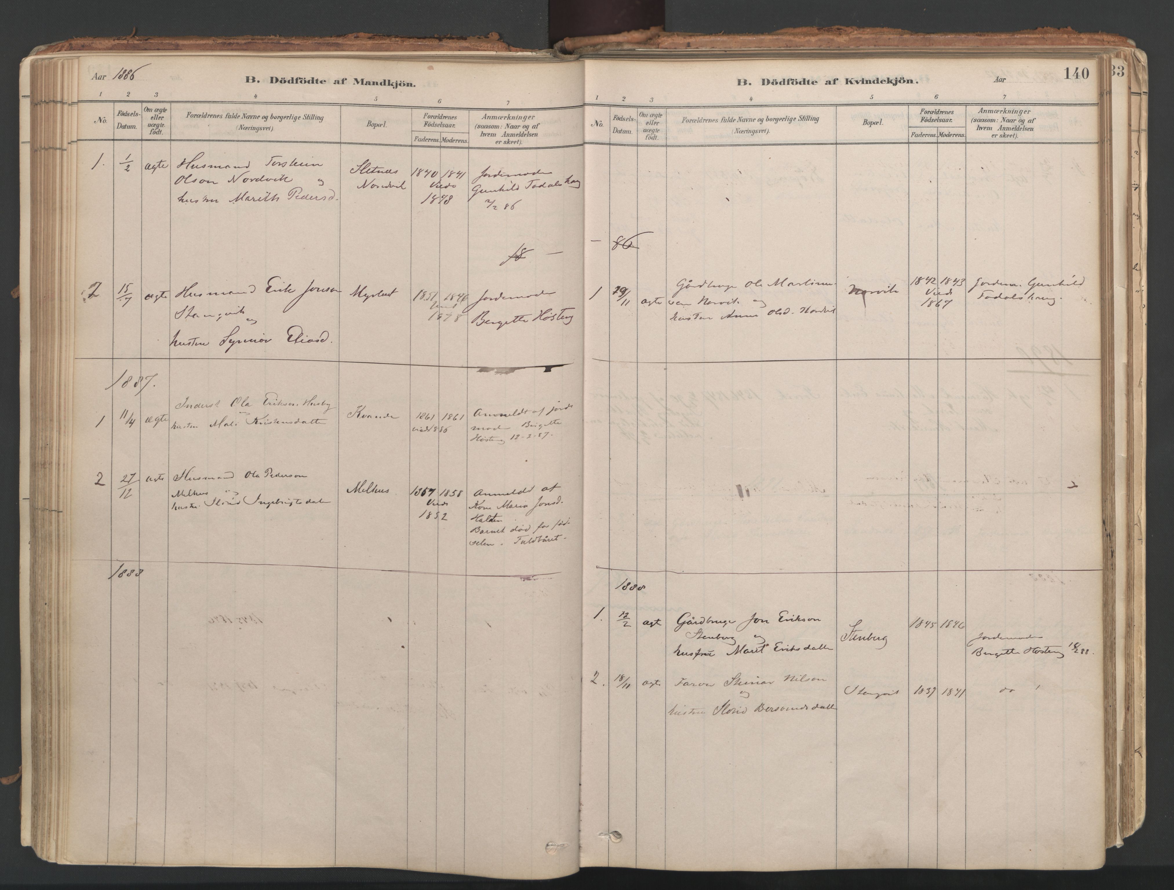 Ministerialprotokoller, klokkerbøker og fødselsregistre - Møre og Romsdal, AV/SAT-A-1454/592/L1029: Parish register (official) no. 592A07, 1879-1902, p. 140