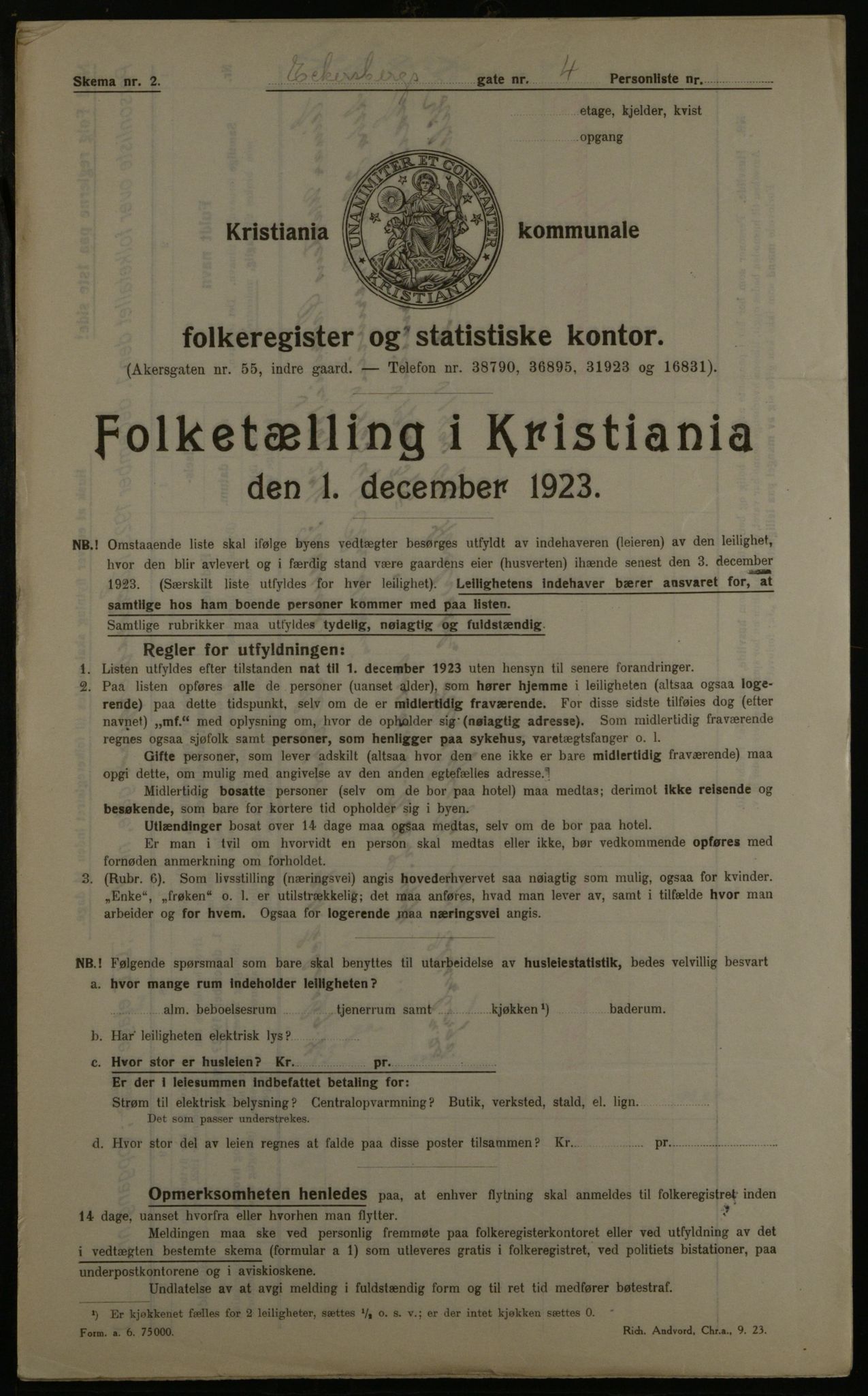 OBA, Municipal Census 1923 for Kristiania, 1923, p. 20297