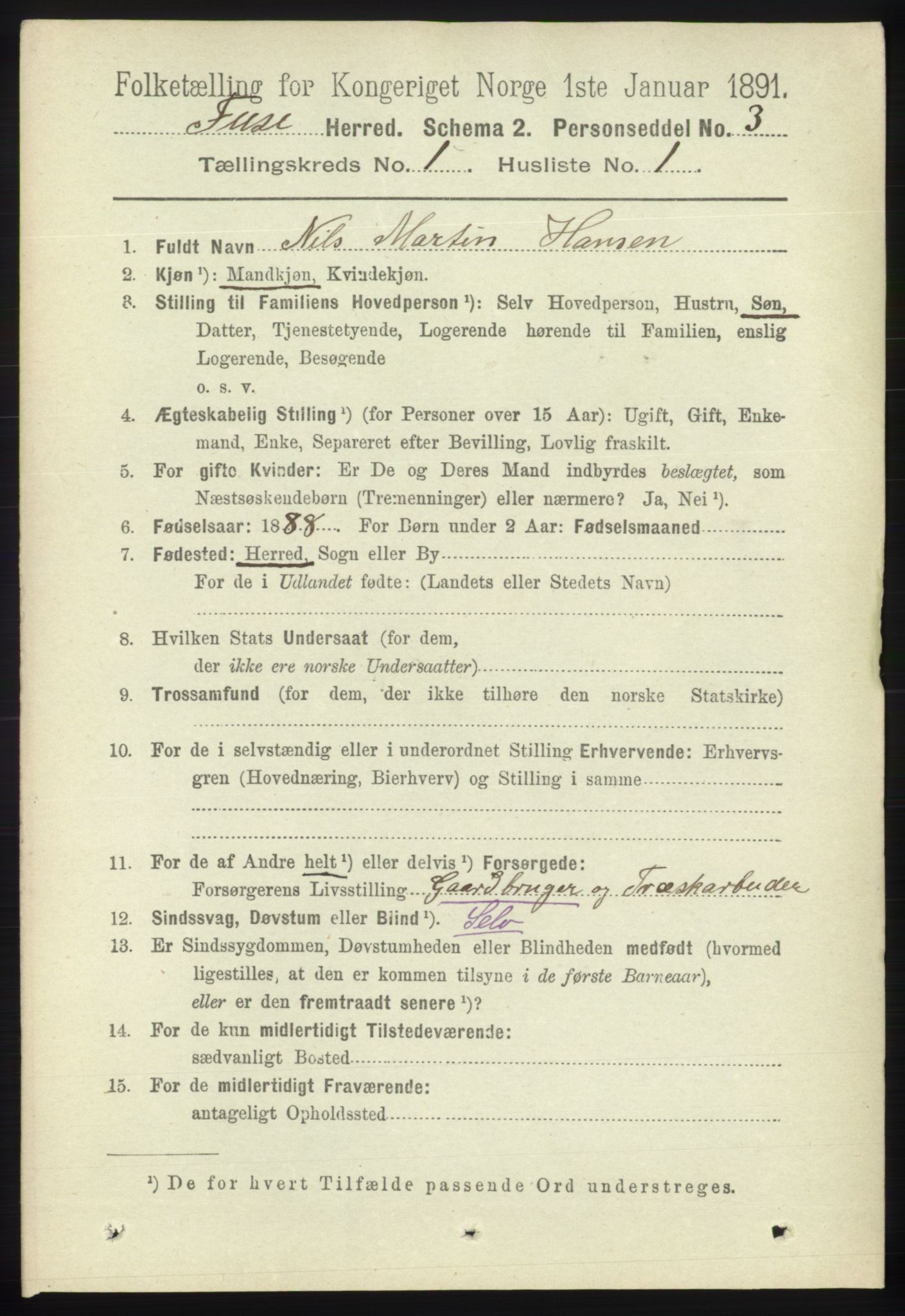 RA, 1891 census for 1241 Fusa, 1891, p. 74