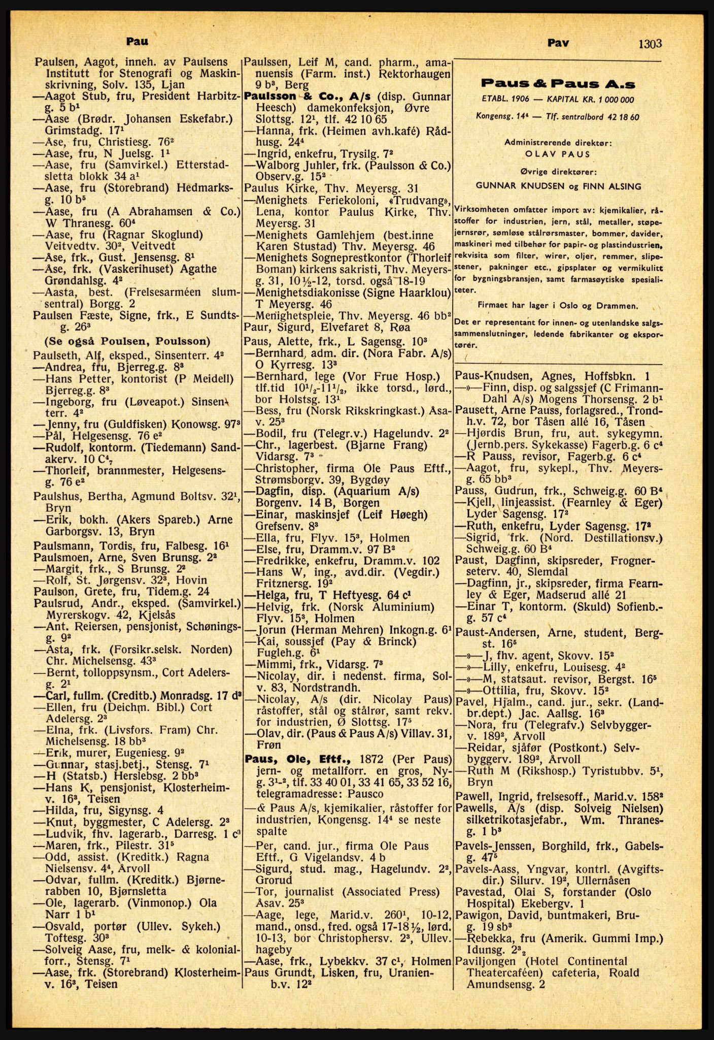 Kristiania/Oslo adressebok, PUBL/-, 1957-1958, p. 1303