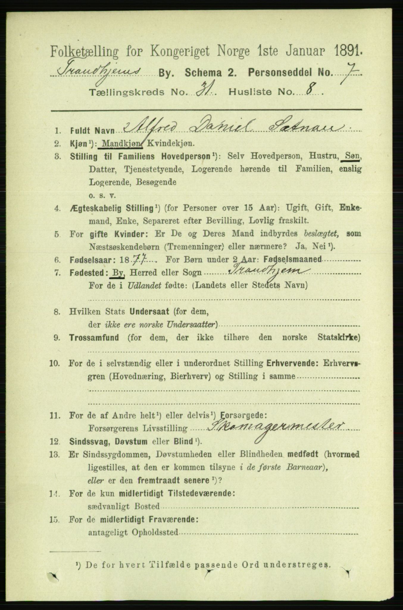 RA, 1891 census for 1601 Trondheim, 1891, p. 23279