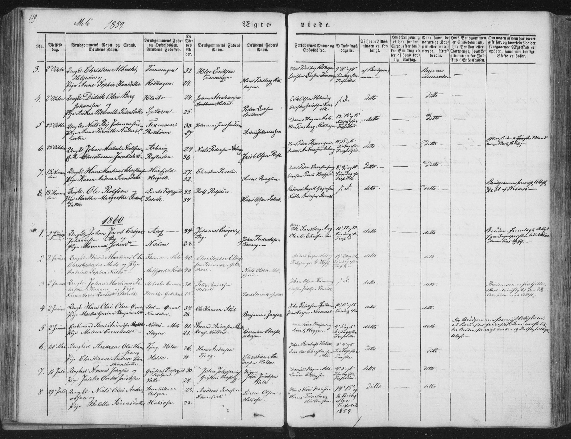 Ministerialprotokoller, klokkerbøker og fødselsregistre - Nordland, AV/SAT-A-1459/841/L0604: Parish register (official) no. 841A09 /2, 1845-1862, p. 119