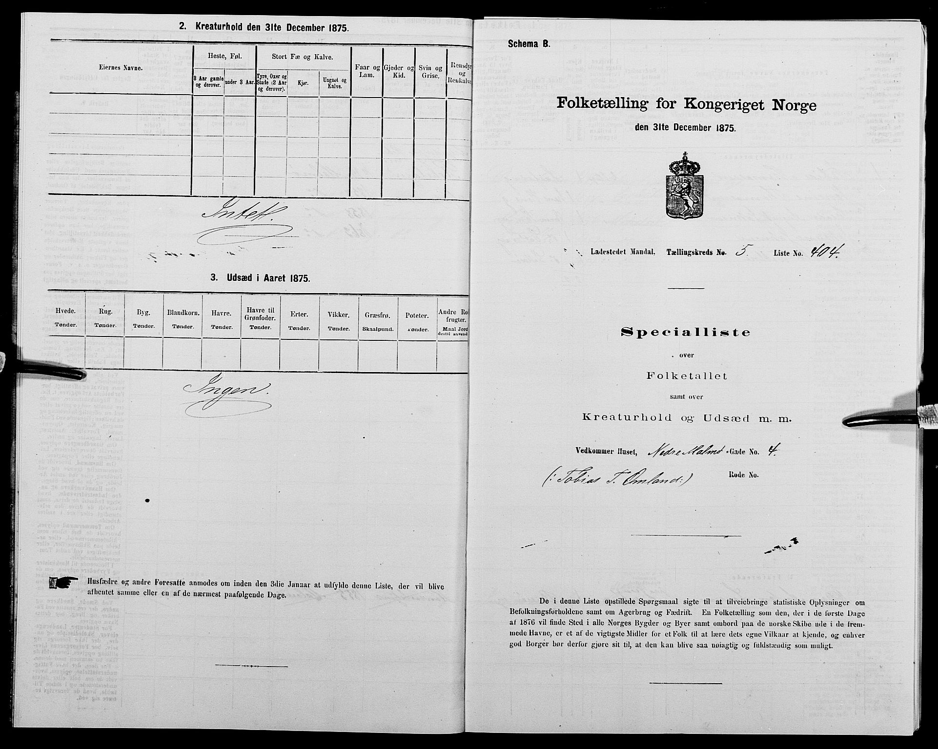 SAK, 1875 census for 1002B Mandal/Mandal, 1875, p. 849