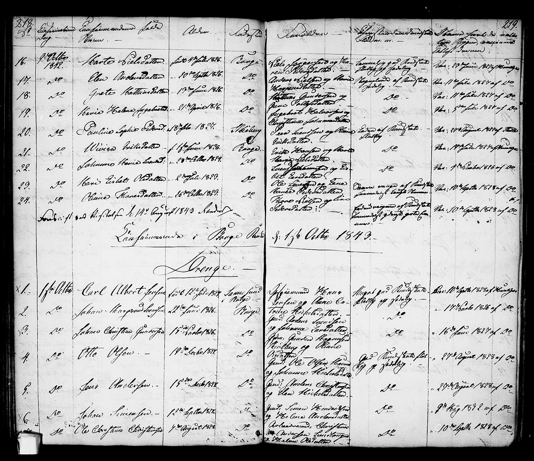 Borge prestekontor Kirkebøker, SAO/A-10903/F/Fa/L0004: Parish register (official) no. I 4, 1836-1848, p. 218-219