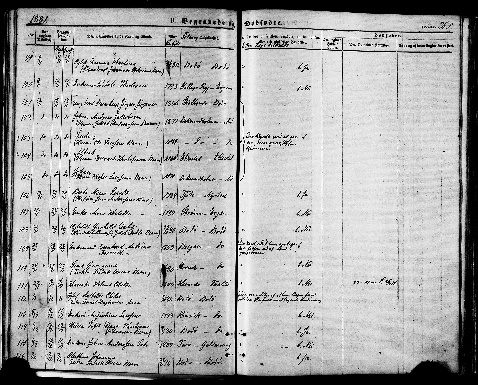 Ministerialprotokoller, klokkerbøker og fødselsregistre - Nordland, AV/SAT-A-1459/801/L0009: Parish register (official) no. 801A09, 1876-1883, p. 265