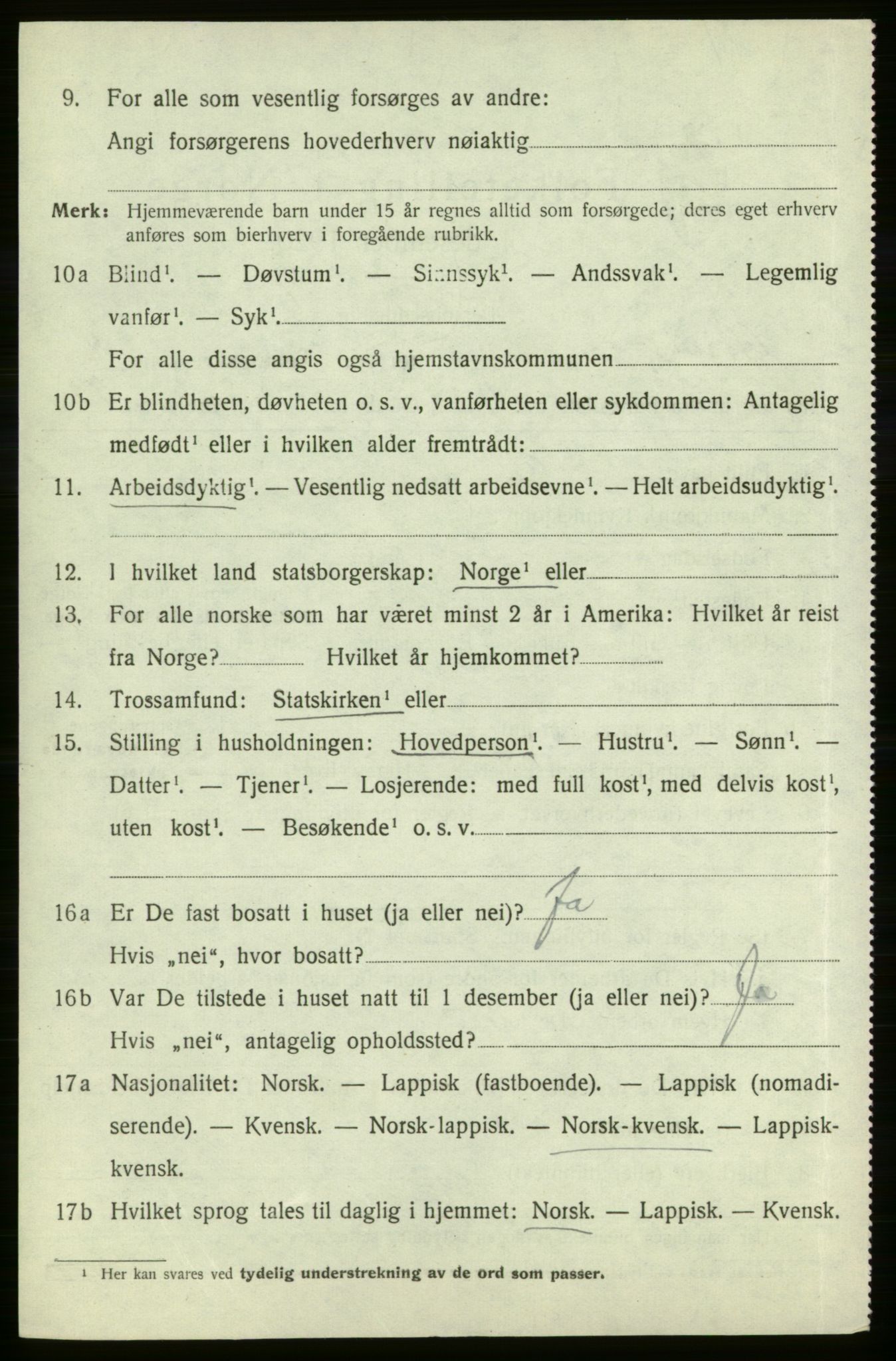 SATØ, 1920 census for Hasvik, 1920, p. 3152