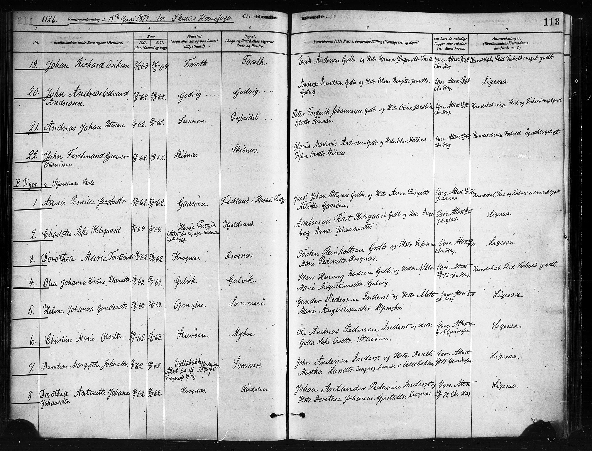 Ministerialprotokoller, klokkerbøker og fødselsregistre - Nordland, SAT/A-1459/893/L1335: Parish register (official) no. 893A08 /1, 1878-1884, p. 113