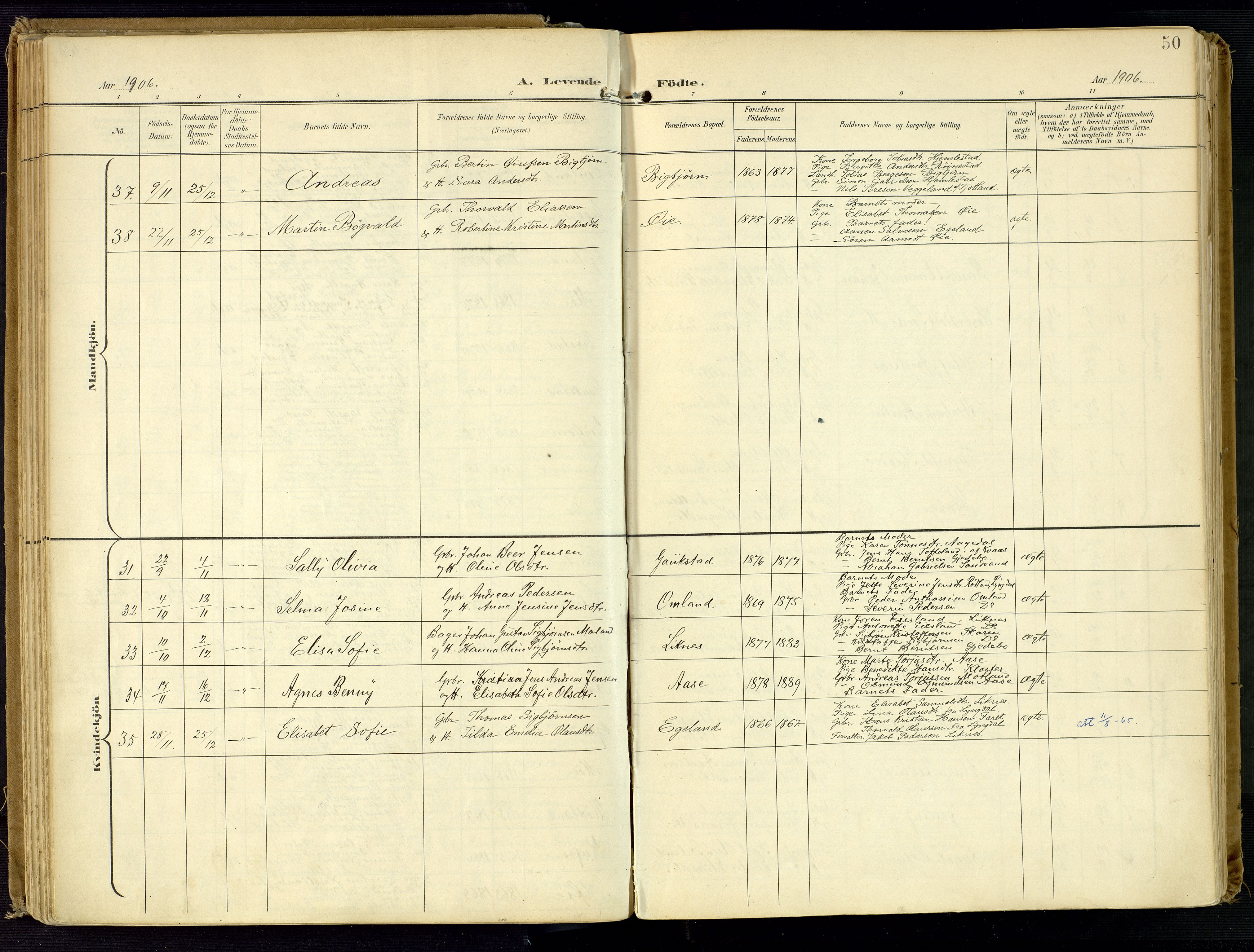 Kvinesdal sokneprestkontor, AV/SAK-1111-0026/F/Fa/Fab/L0009: Parish register (official) no. A 9, 1898-1915, p. 50