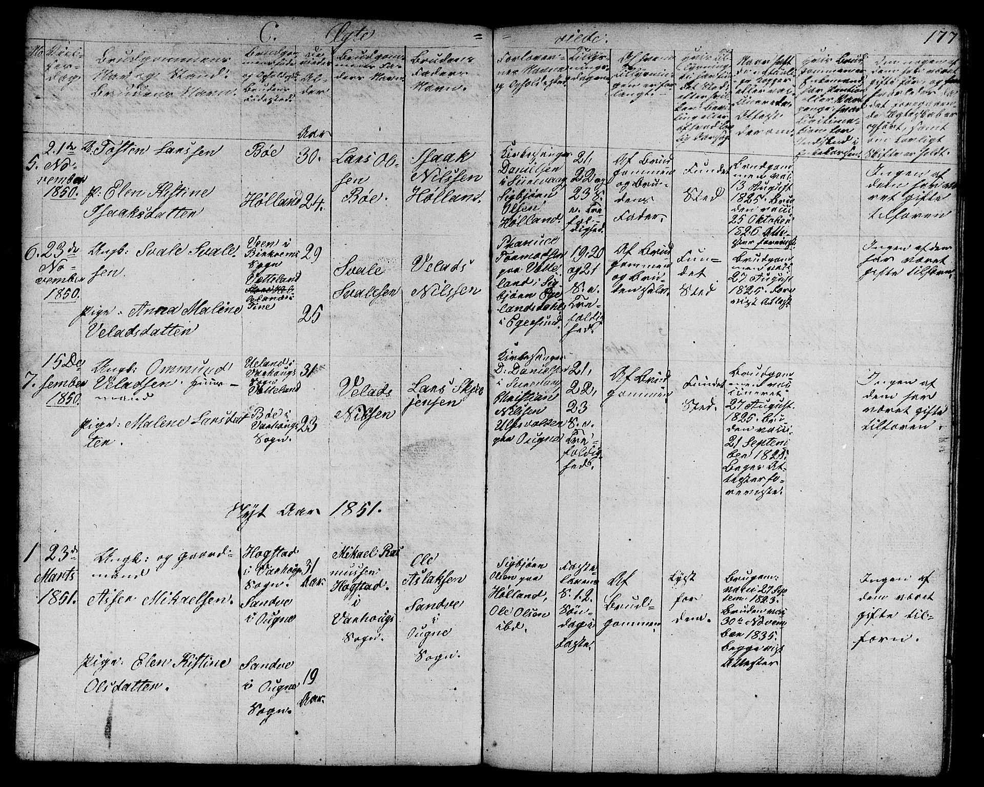 Eigersund sokneprestkontor, SAST/A-101807/S09/L0003: Parish register (copy) no. B 3, 1846-1875, p. 177