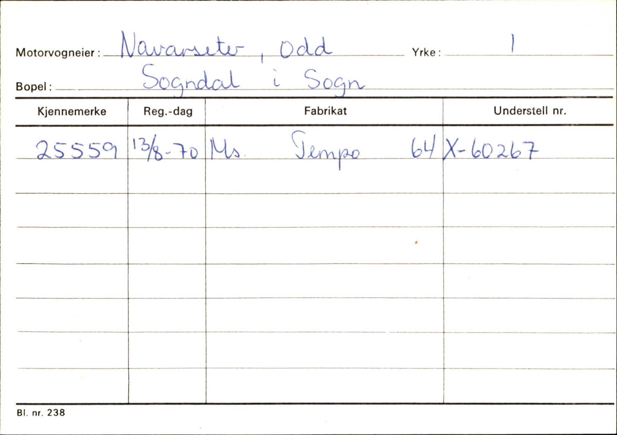 Statens vegvesen, Sogn og Fjordane vegkontor, SAB/A-5301/4/F/L0124: Eigarregister Sogndal A-U, 1945-1975, p. 1782