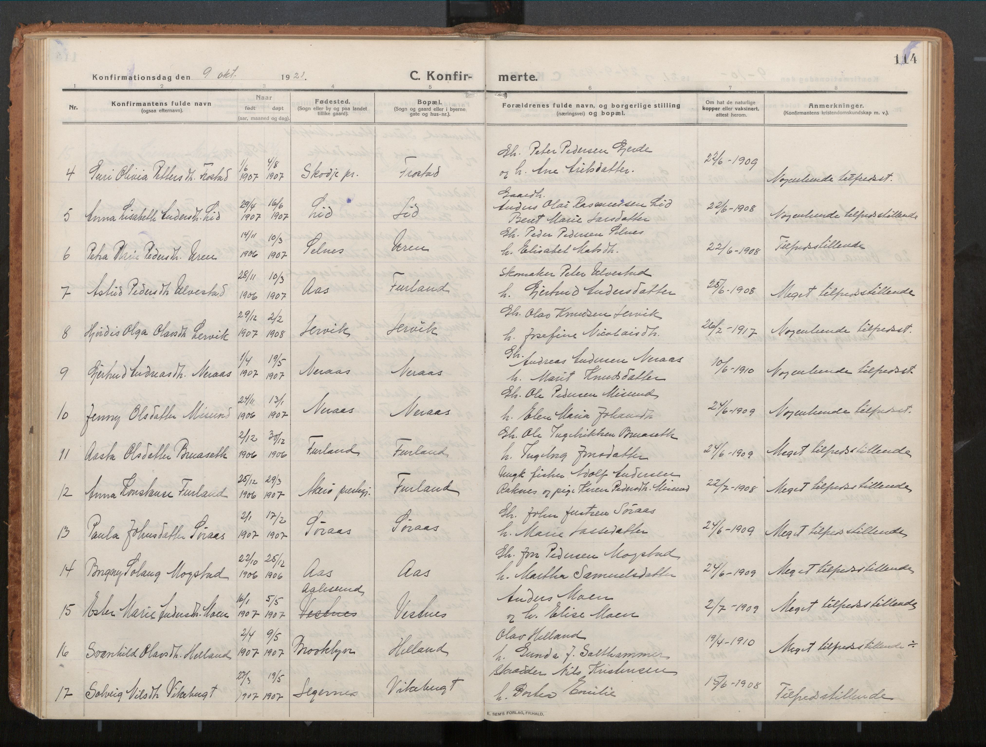 Ministerialprotokoller, klokkerbøker og fødselsregistre - Møre og Romsdal, AV/SAT-A-1454/539/L0534a: Parish register (official) no. 539A08, 1912-1935, p. 114