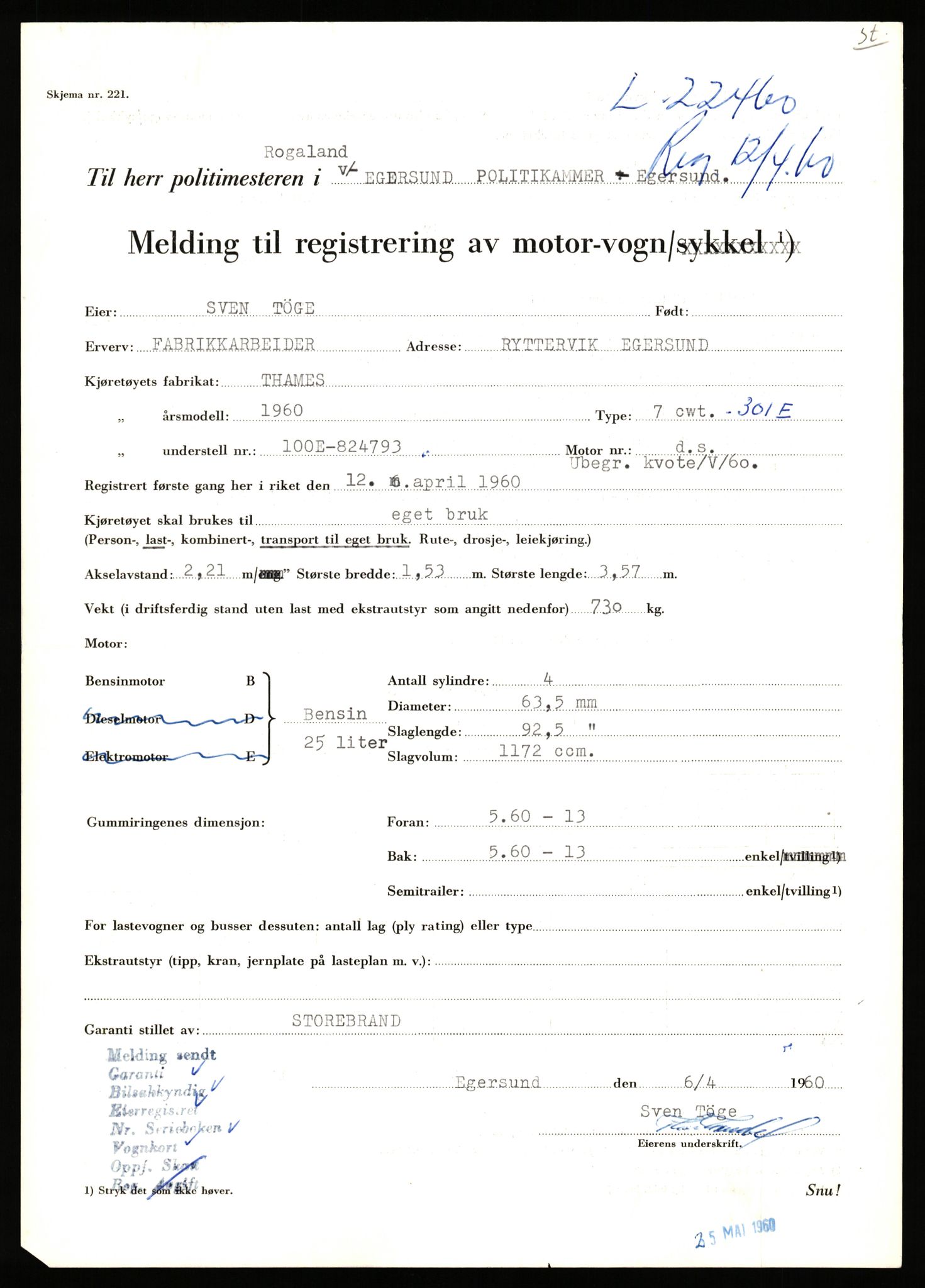 Stavanger trafikkstasjon, AV/SAST-A-101942/0/F/L0039: L-22300 - L-22799, 1930-1971, p. 707