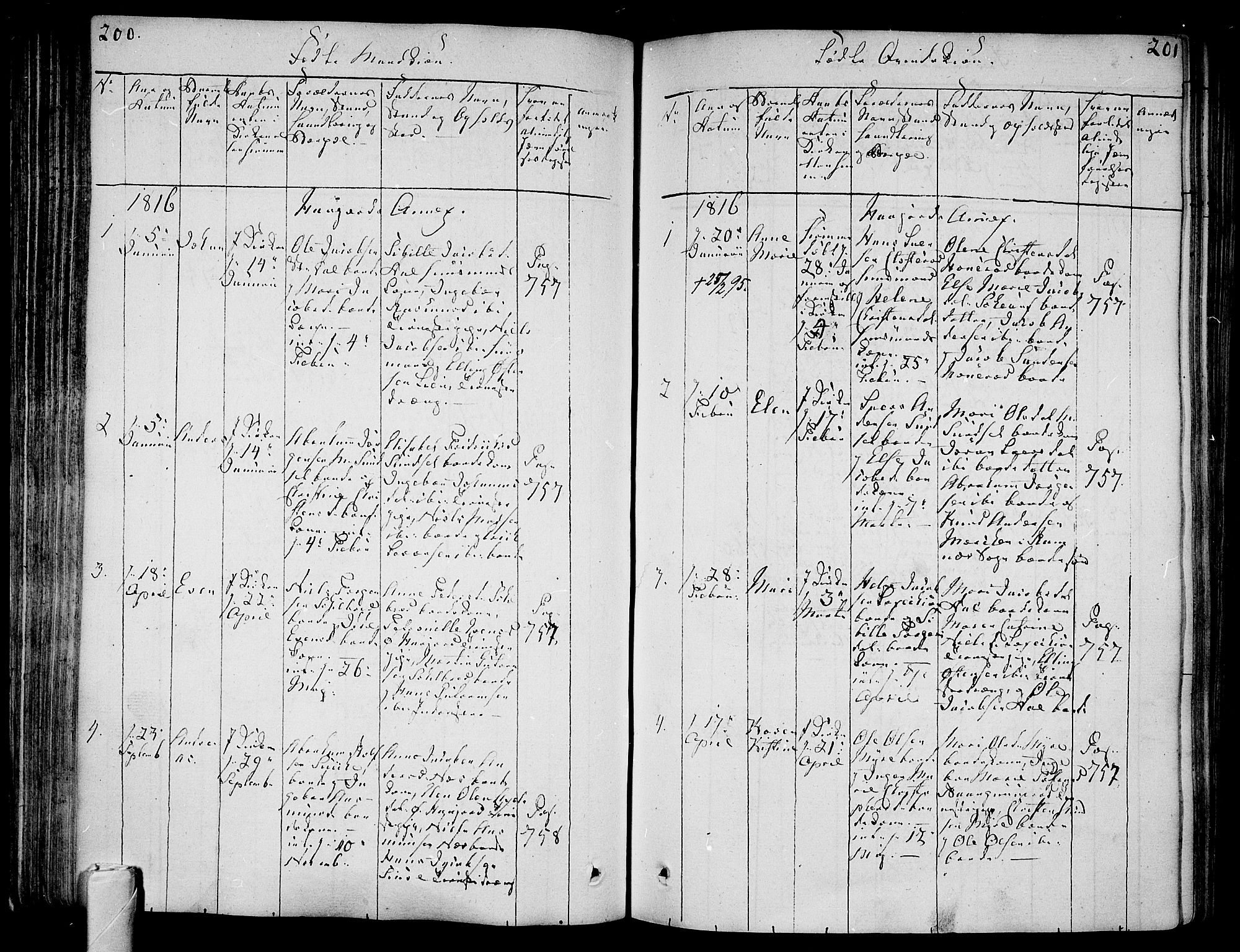 Andebu kirkebøker, AV/SAKO-A-336/F/Fa/L0003: Parish register (official) no. 3 /2, 1815-1828, p. 200-201